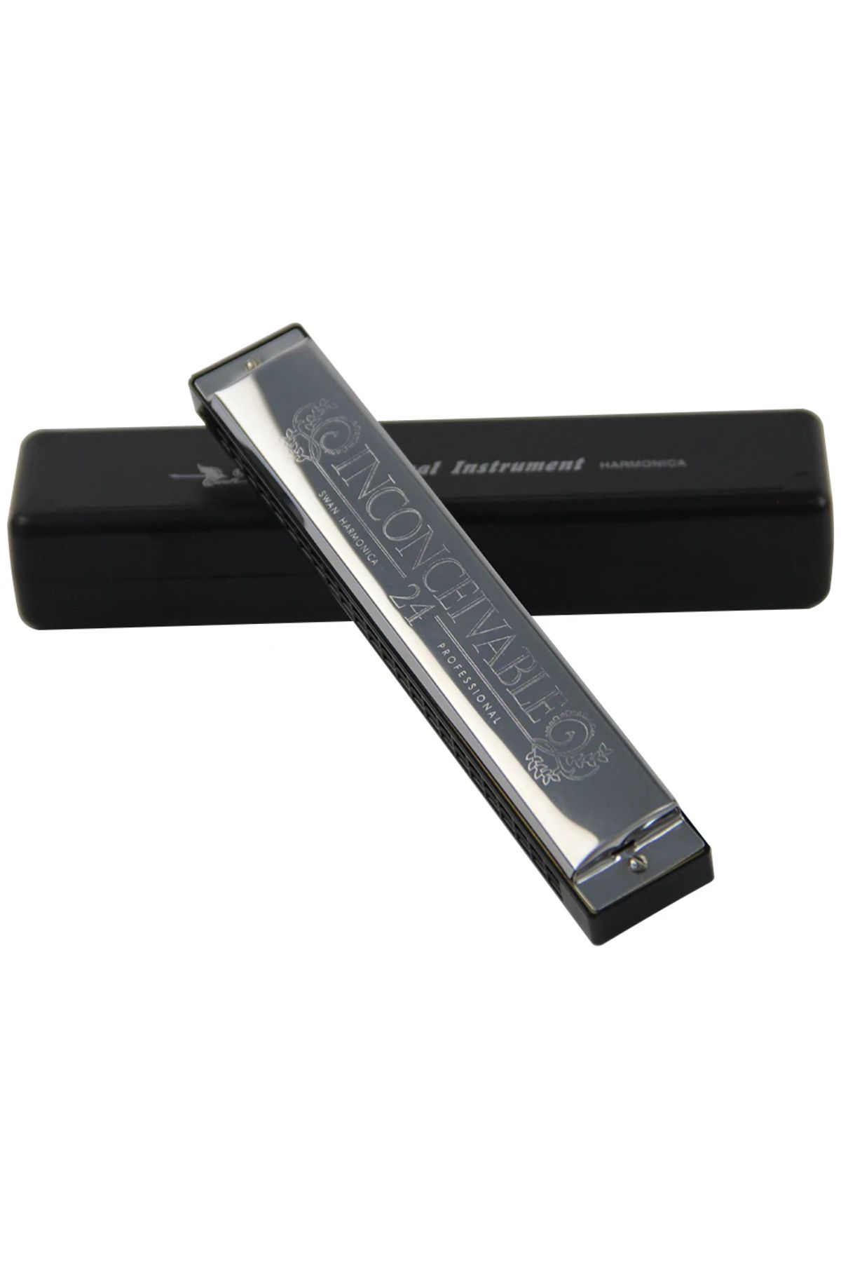 Choice-Swan Harmonica 24 Hole Professional Polyphonic Harmonica C Key Tremolo Octave-tuned Polyphonic Di... 1