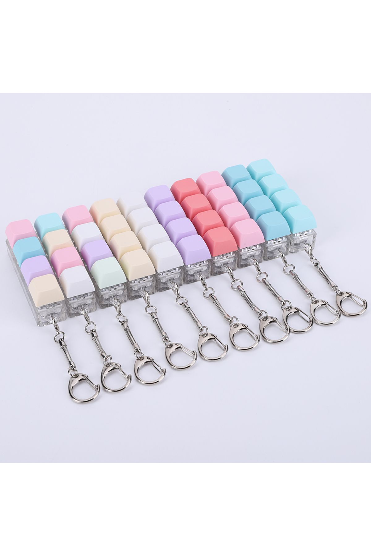 APWIKOGER-Keyboard Fidget Keychain 4 Keys Keyboard Decompression Toys with LED Light Keyboard Clicker Toy B... 7