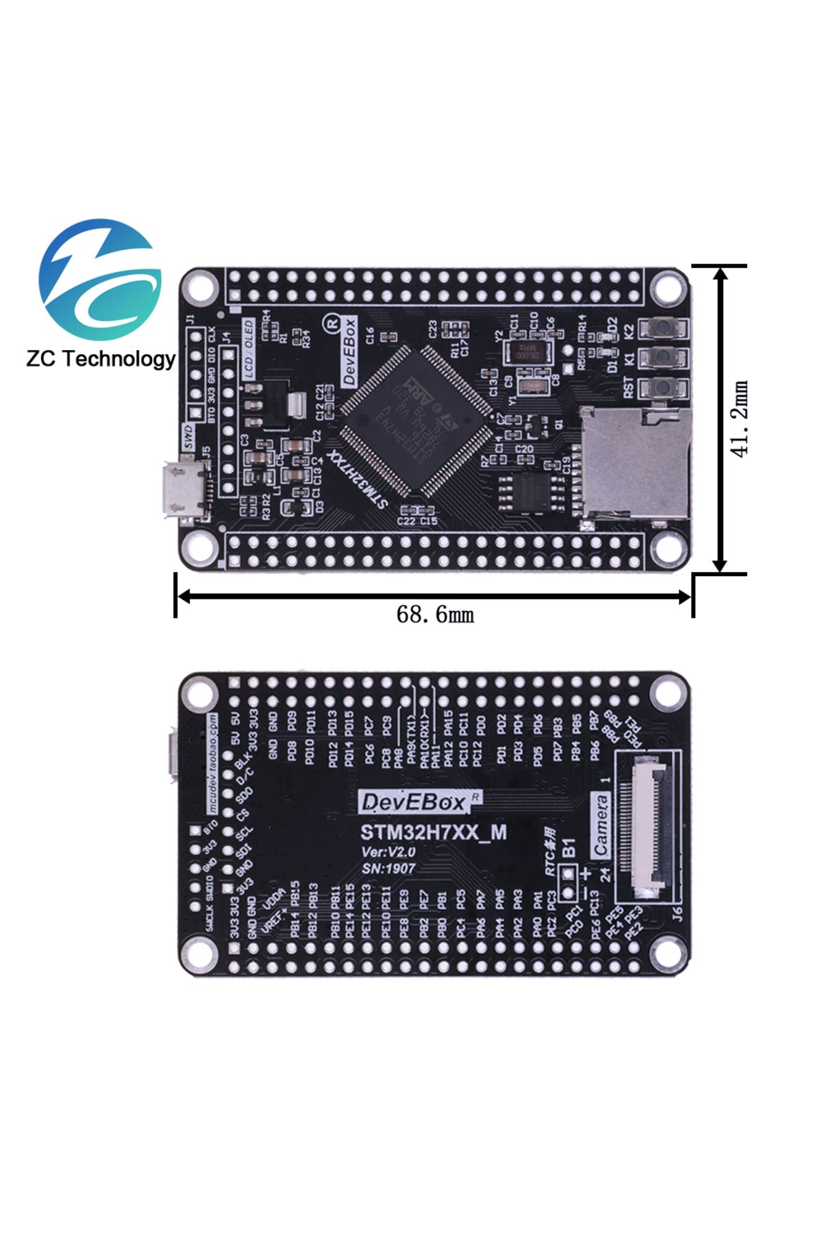 Choice-STM32H750VBT6 STM32H743VIT6 STM32H7 Development Board STM32 System Board M7 Core Board TFT Interf... 4
