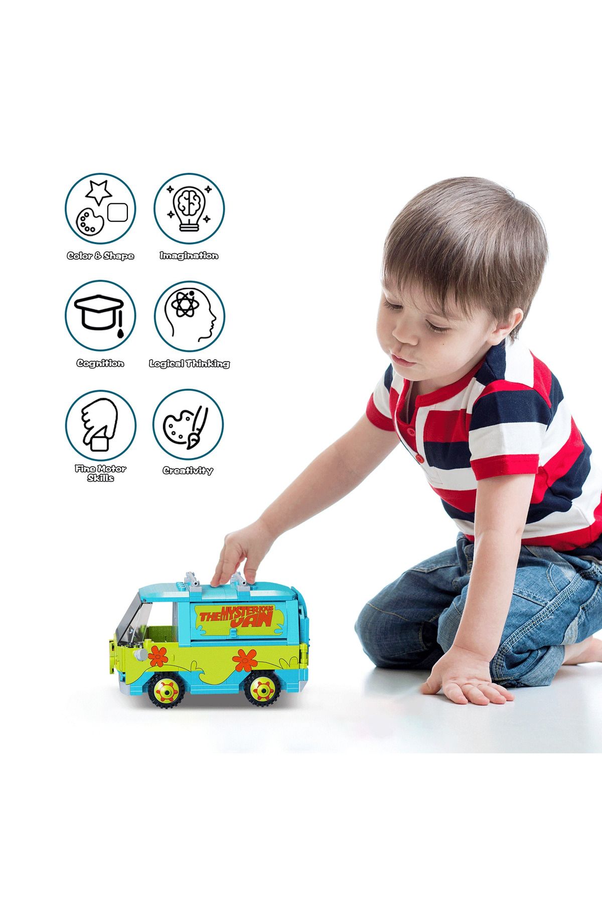 BuildMoc-Scooed Dooed Mysteryed Machine Building Blocks Kit 320pcs Panel Van Cartoon Vehicle  Bri... 7