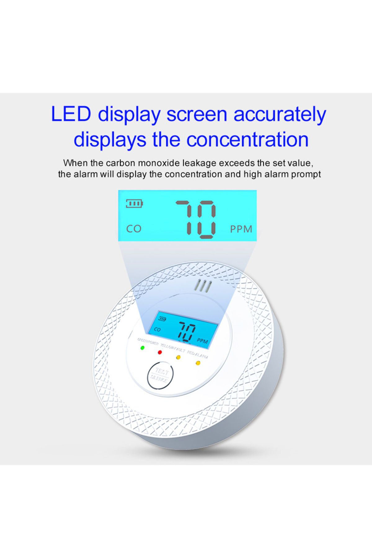 APWIKOGER-CO Alarm Sensor 85dB High Sensitive Warning Smoke and Carbon Monoxide Detector Alarm with LEDs Ba... 5