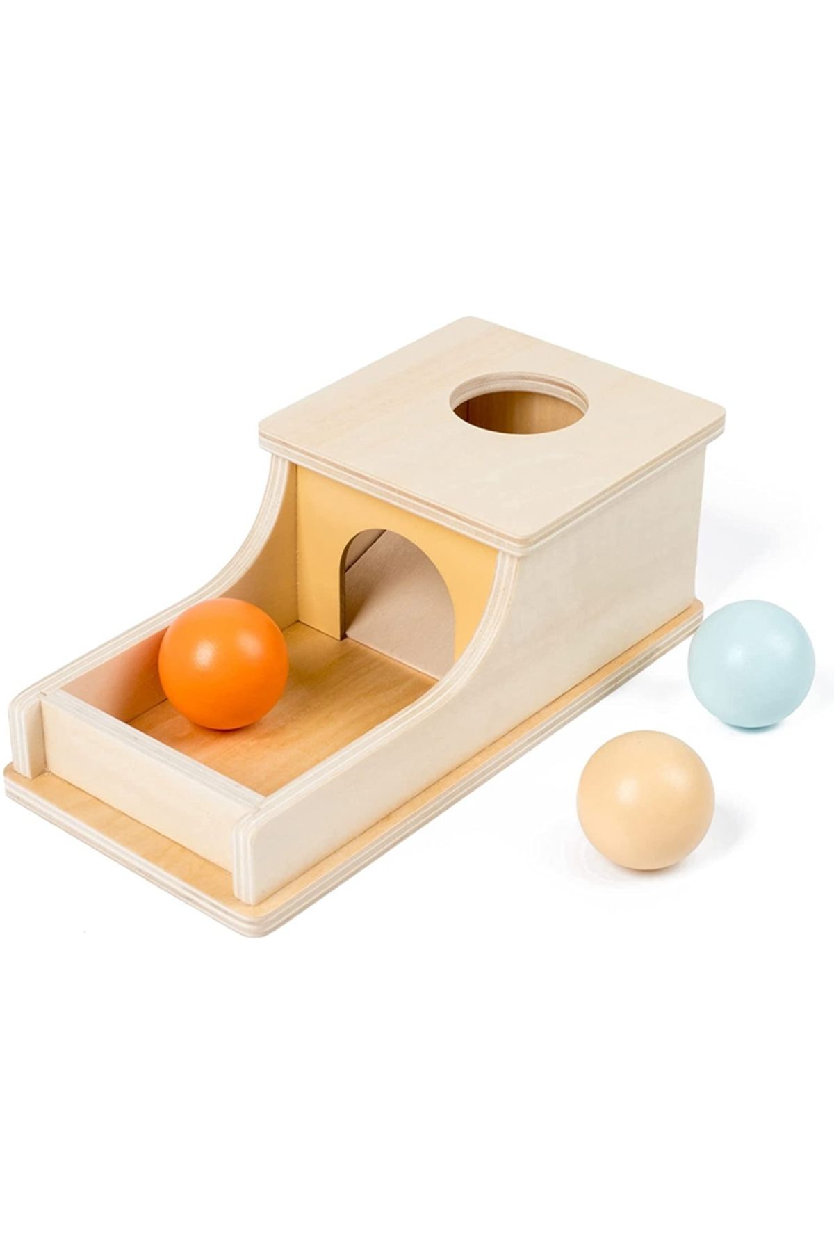 Choice-Target Box Montessori Wooden Pitch Ball Box Drawer Game Learning Early Education Preschool Training 1