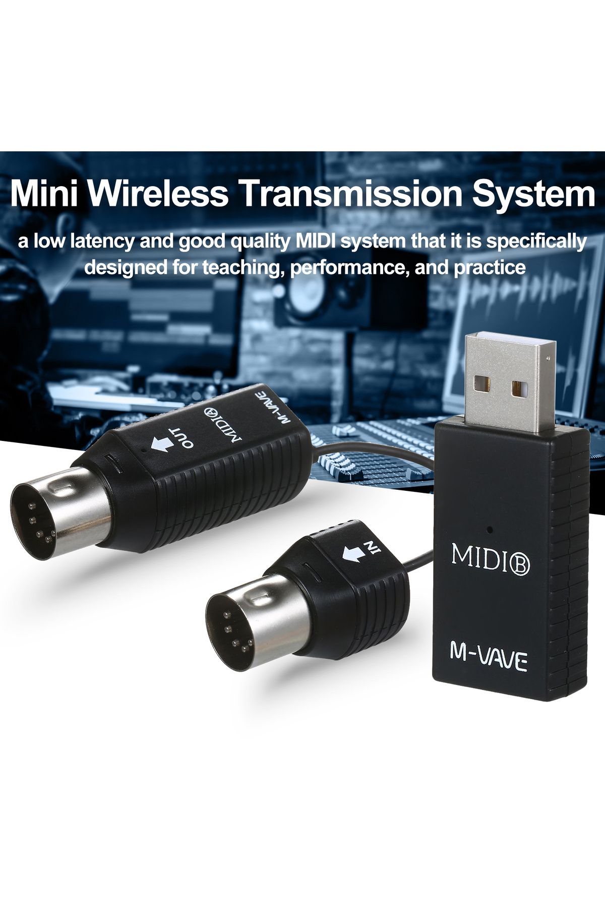 Choice-M-VAVE MS1 Mini Wireless Transmission System MIDI System MIDI Wireless Adapter Plug and Play Supp... 5