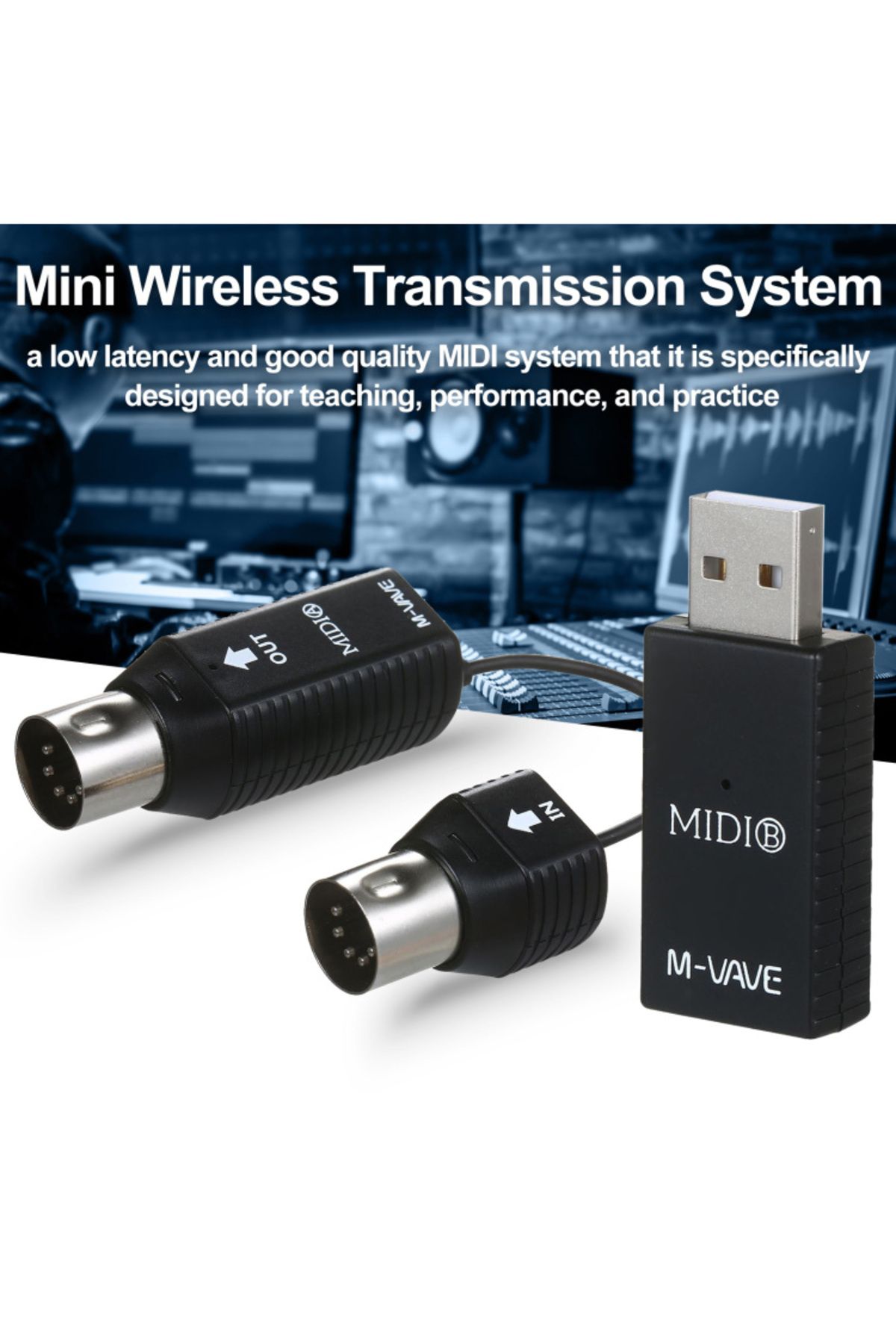 Choice-M-VAVE MS1 Mini Wireless Transmission System MIDI System MIDI Wireless Adapter Plug and Play Supp... 8