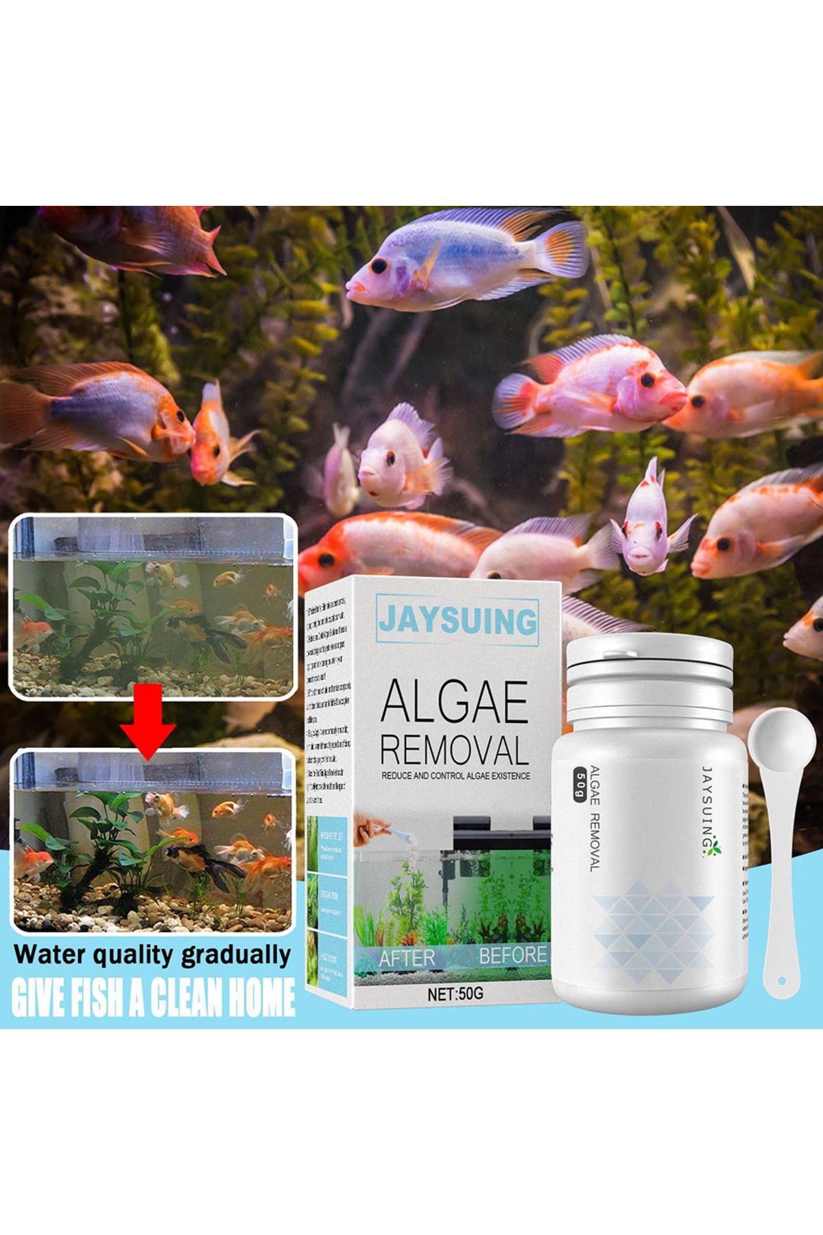 Choice-Aquarium Fish Tank Cleaning Powder Tank Accessories Algae Repellent Agent Fish Tank Pond Cleaning... 5