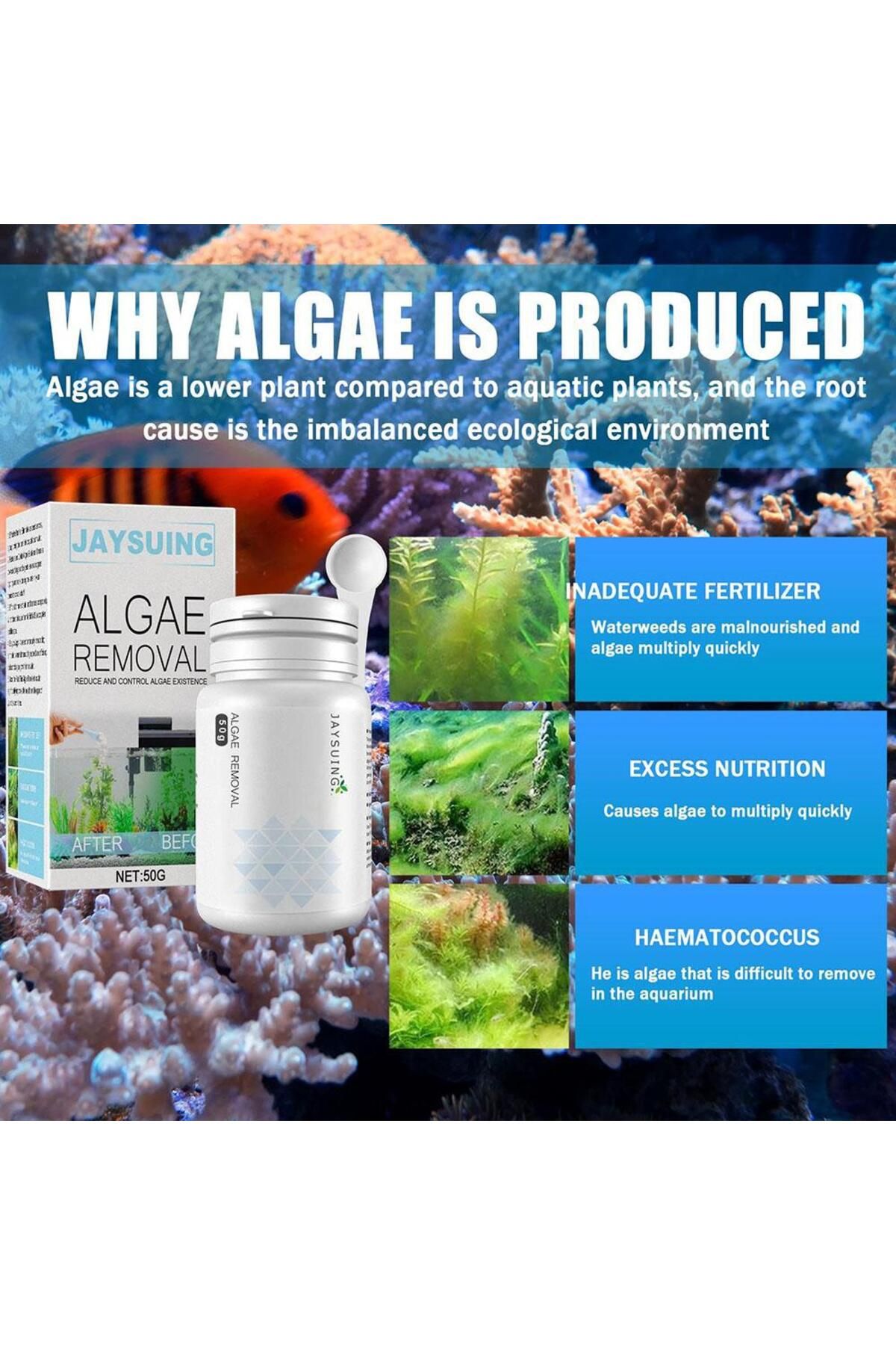 Choice-Aquarium Fish Tank Cleaning Powder Tank Accessories Algae Repellent Agent Fish Tank Pond Cleaning... 2
