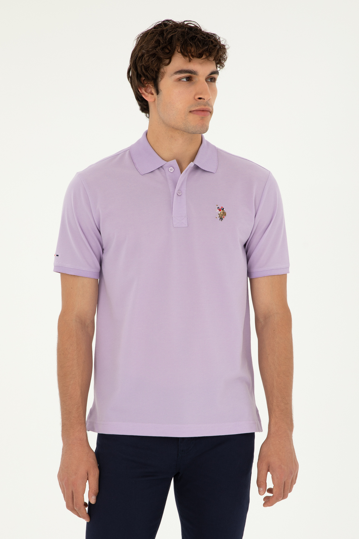 یو اس پولو تی‌شرت مردانه طرح یاسی کد ۵۰۲۷۹۶۰۹-VR034