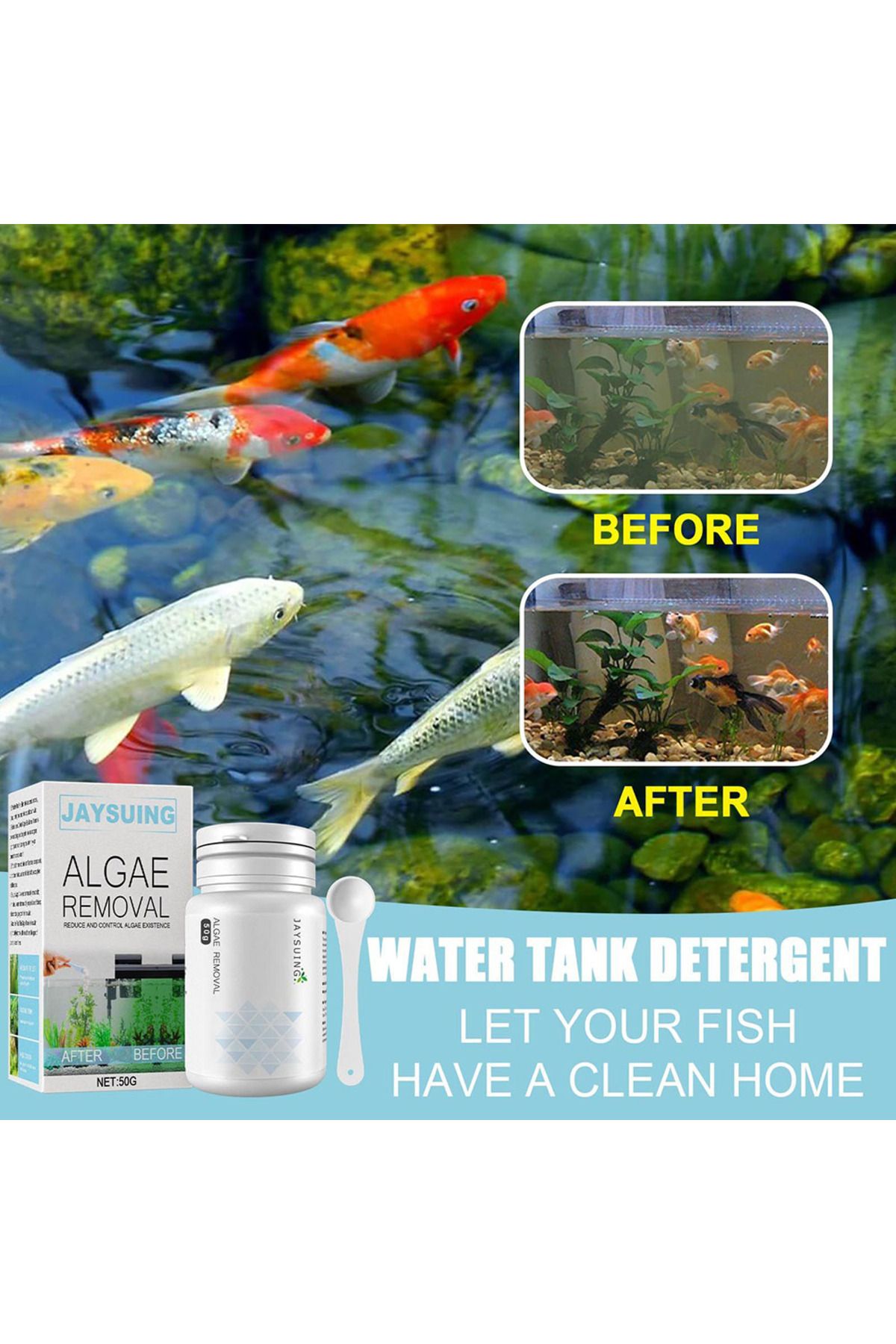 Choice-Aquarium Fish Tank Cleaning Powder Tank Accessories Algae Repellent Agent Fish Tank Pond Cleaning... 4