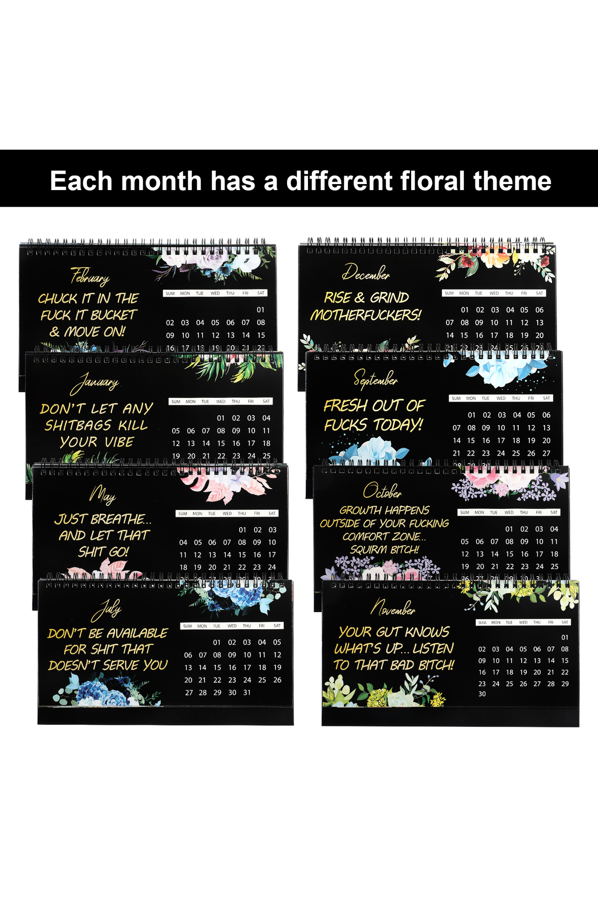 Choice 2025 Creative Flower Design Desk Calendar Working Diary Planner