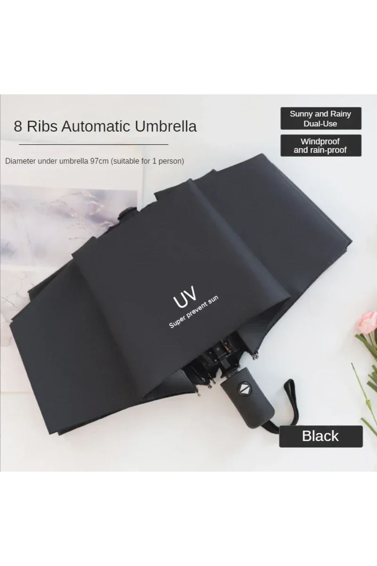 Choice-Mini Folding Automatic Umbrella Anti UV Rain Sun Umbrella Fashion Portable Windproof Light Women ... 7