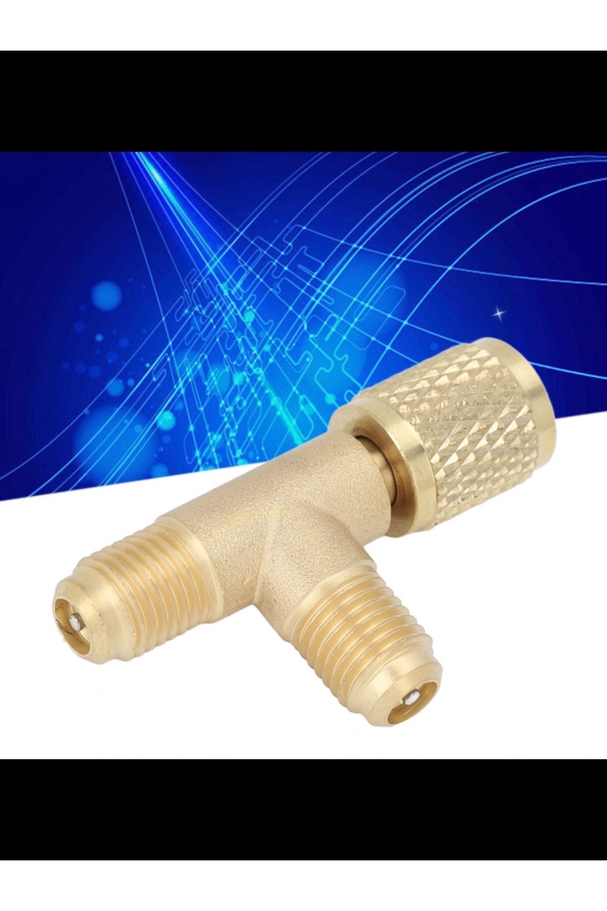 Choice-1-1/4" Quick Coupler Tee Adapter With Valve Core Brass 1/4in Sae Sturdy Structure For R22 R12 R134 7