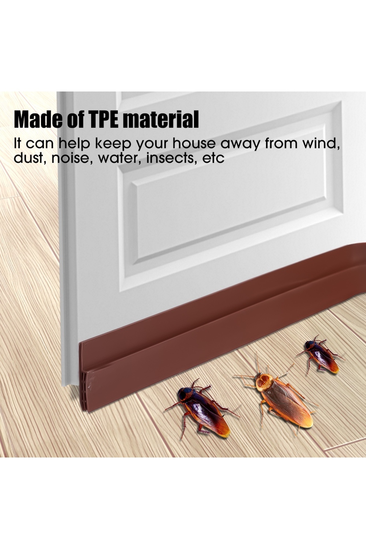 CHITOP-1M Waterproof Seal Strip Windbreak Draft Stopper Door Bottom Guard Door Draft Excluder Strip Self... 3
