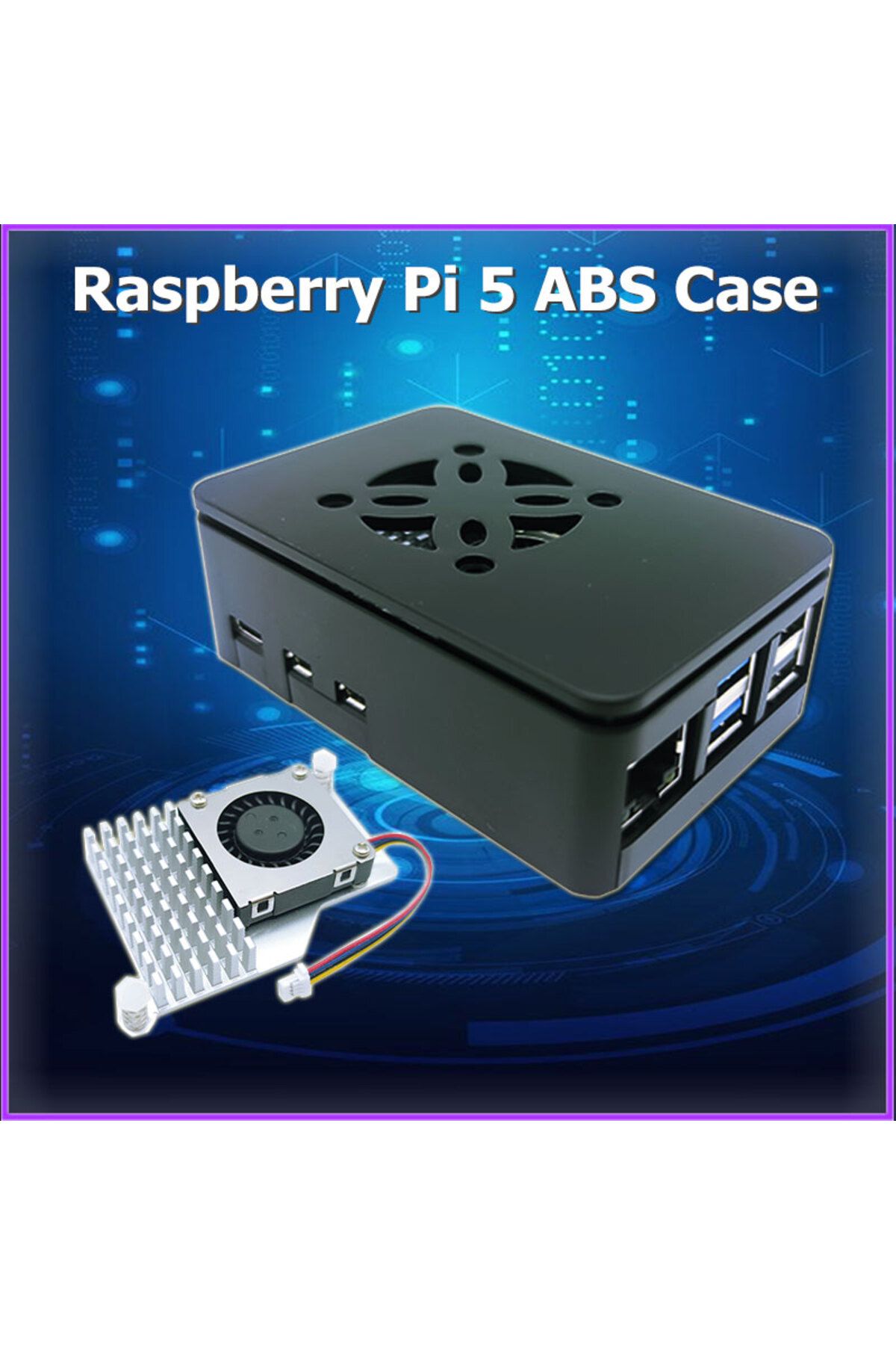 Choice-Raspberry Pi 5 Case ABS Shell Enclosure Box Black Housing compatible for Active Cooler for RPI 5 Pi5 2