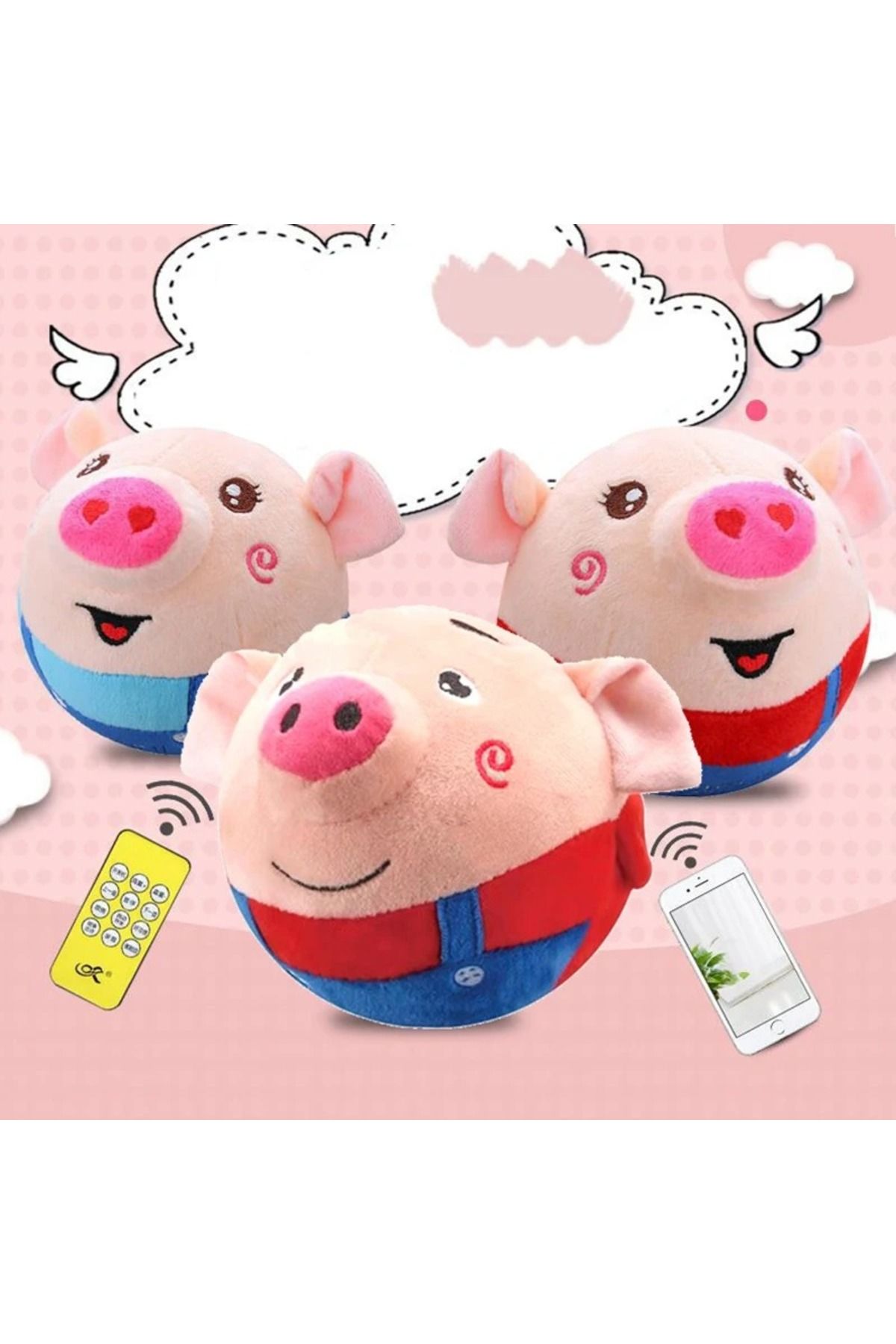 Choice-Jumping Pig Toy Seaweed Pig Jumping Ball Active Moving Pet Plush Toy Bouncing Learn To Talk Sing ... 6