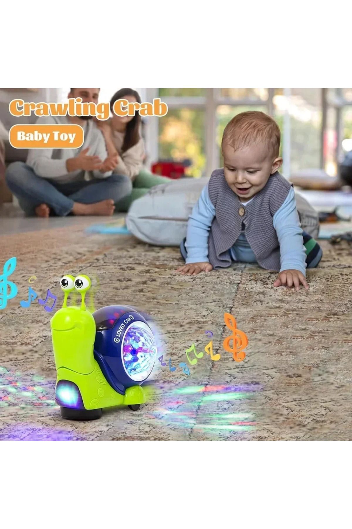 Choice-Crawling Snail Baby Toy,Electric Snail Walking Toy withl Music& Light,Tummy Time Crawling Toys fo... 7