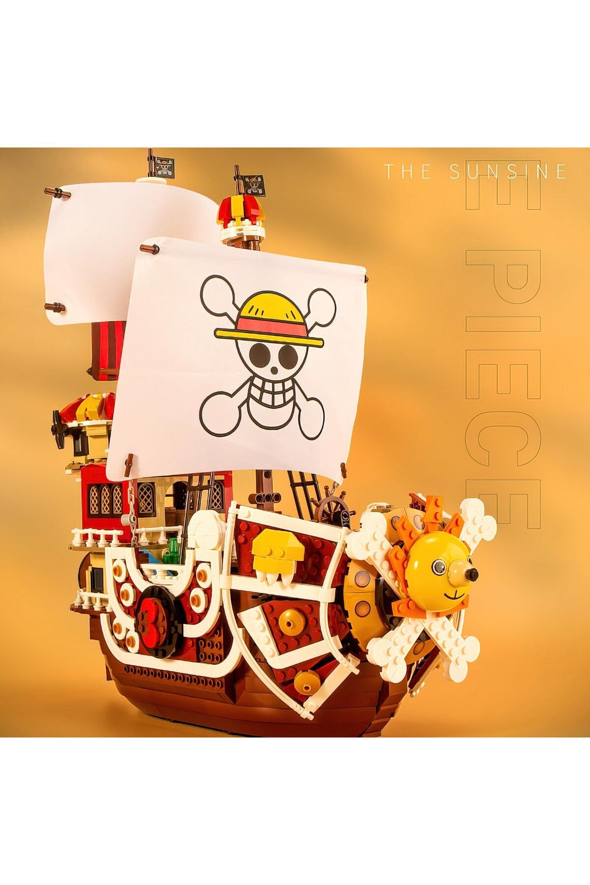 Choice-1484PCS Anime Thousand Sunny Ship Building Block Model MOC Pirate Boat Building Set With LED Ligh... 3