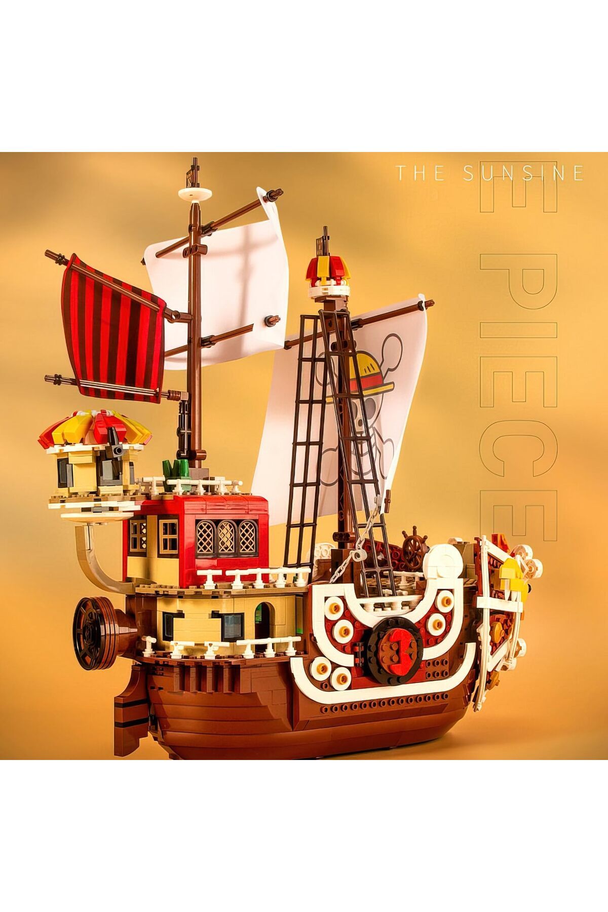 Choice-1484PCS Anime Thousand Sunny Ship Building Block Model MOC Pirate Boat Building Set With LED Ligh... 5