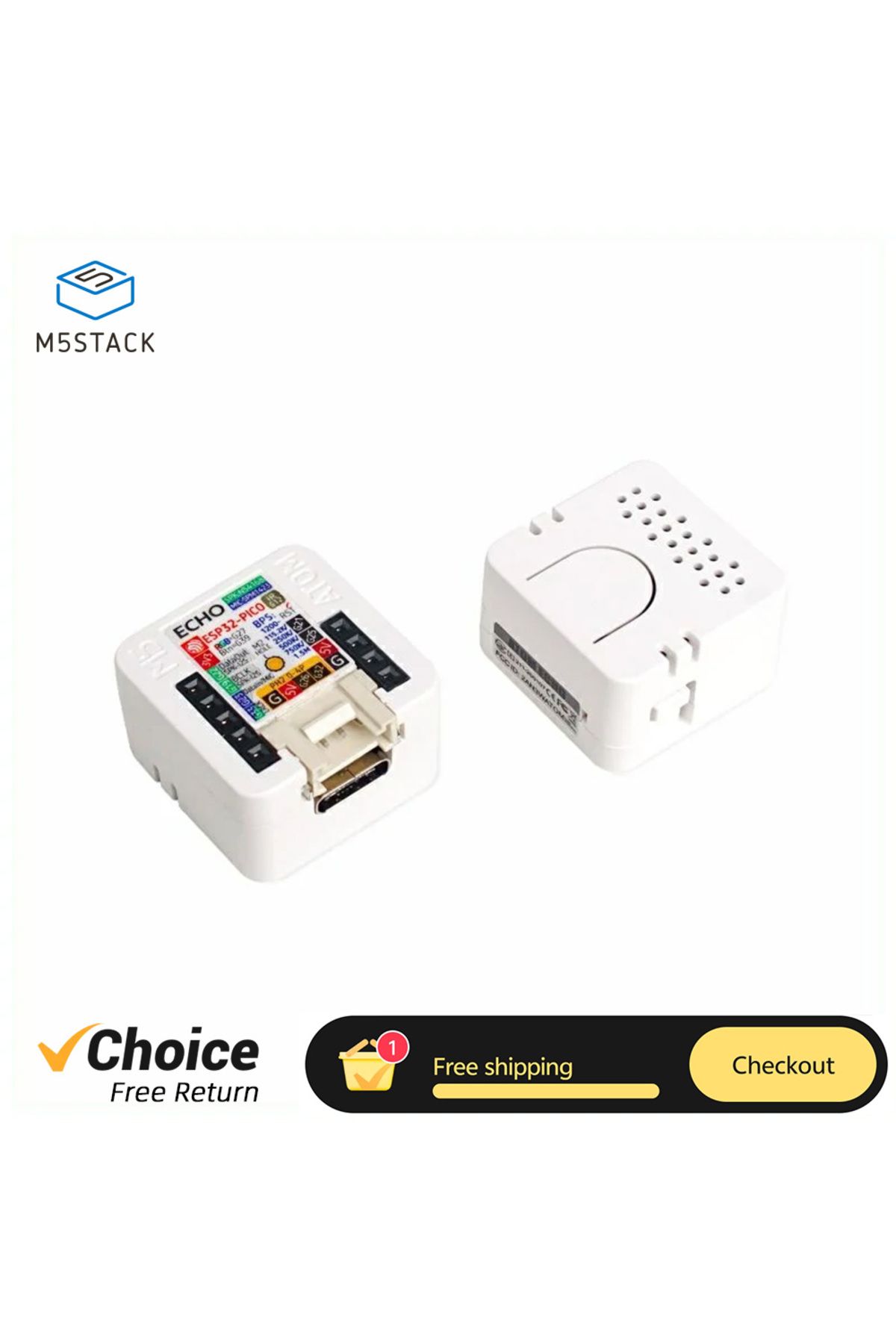 FMchip-Original M5Stack ATOM Echo ESP32 Programmable Smart Speaker Development Board Kit For Home Assist... 2