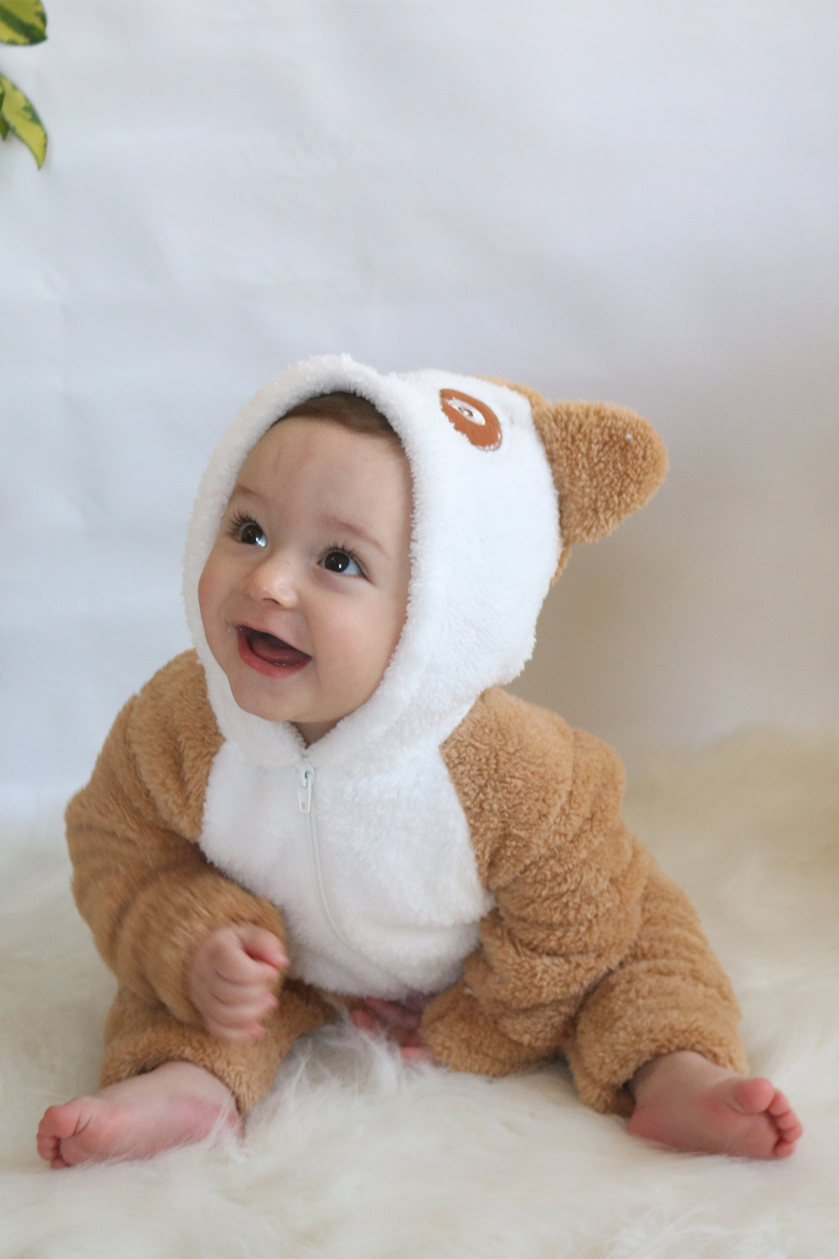 Baby Animals Welsoft Peluş Fermuarlı Kışlık Unisex Kız Erkek Bebek Uyku Tulumu Bebek Tulumu Çocuk Tulumu Kostümü fotoğrafı 4 (önizleme)