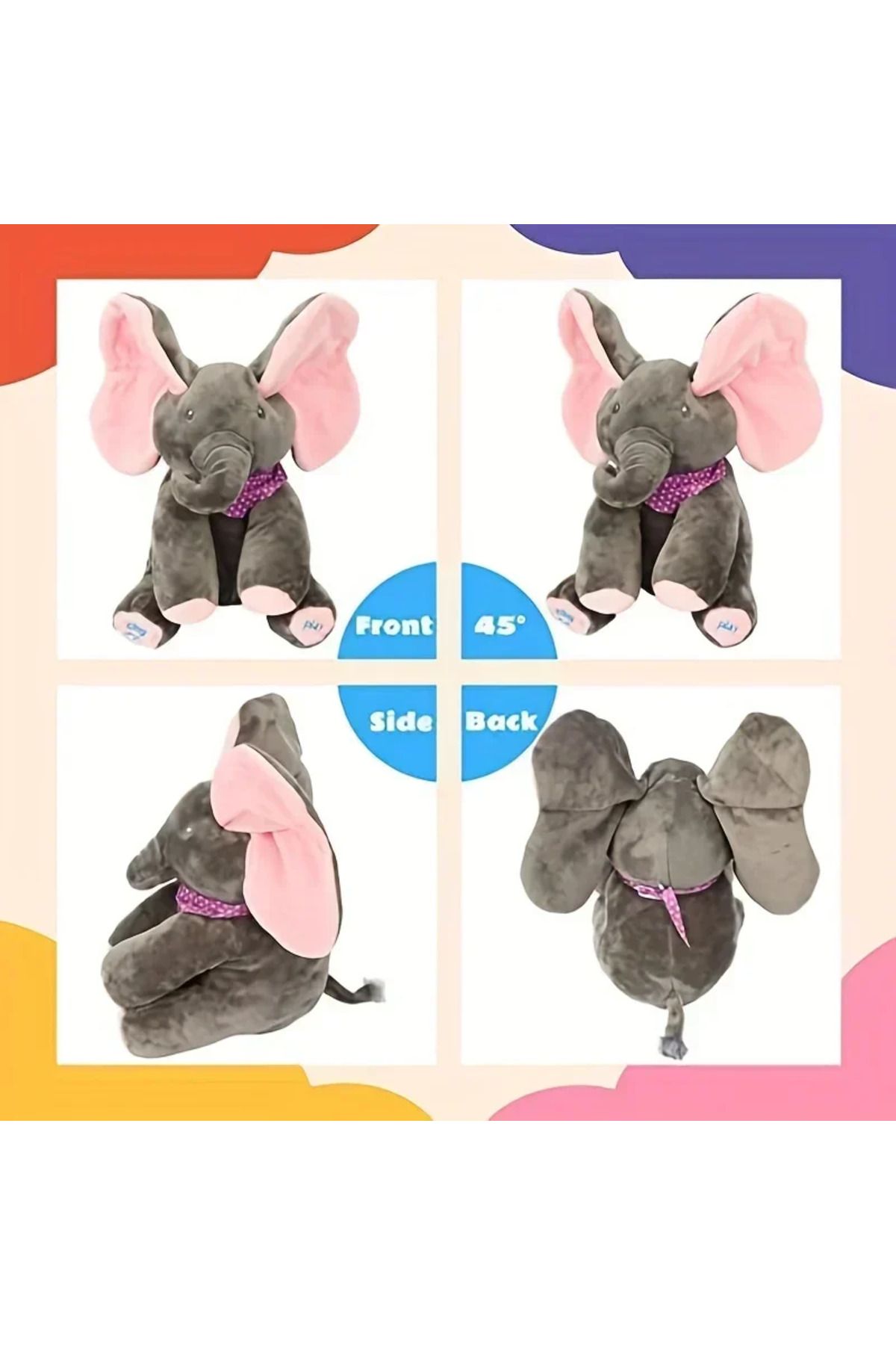Choice-Newest Hide-and-seek Elephant Plush Toy Baby Hide-and-seek Game Toy Singing Interactive Musical T... 7