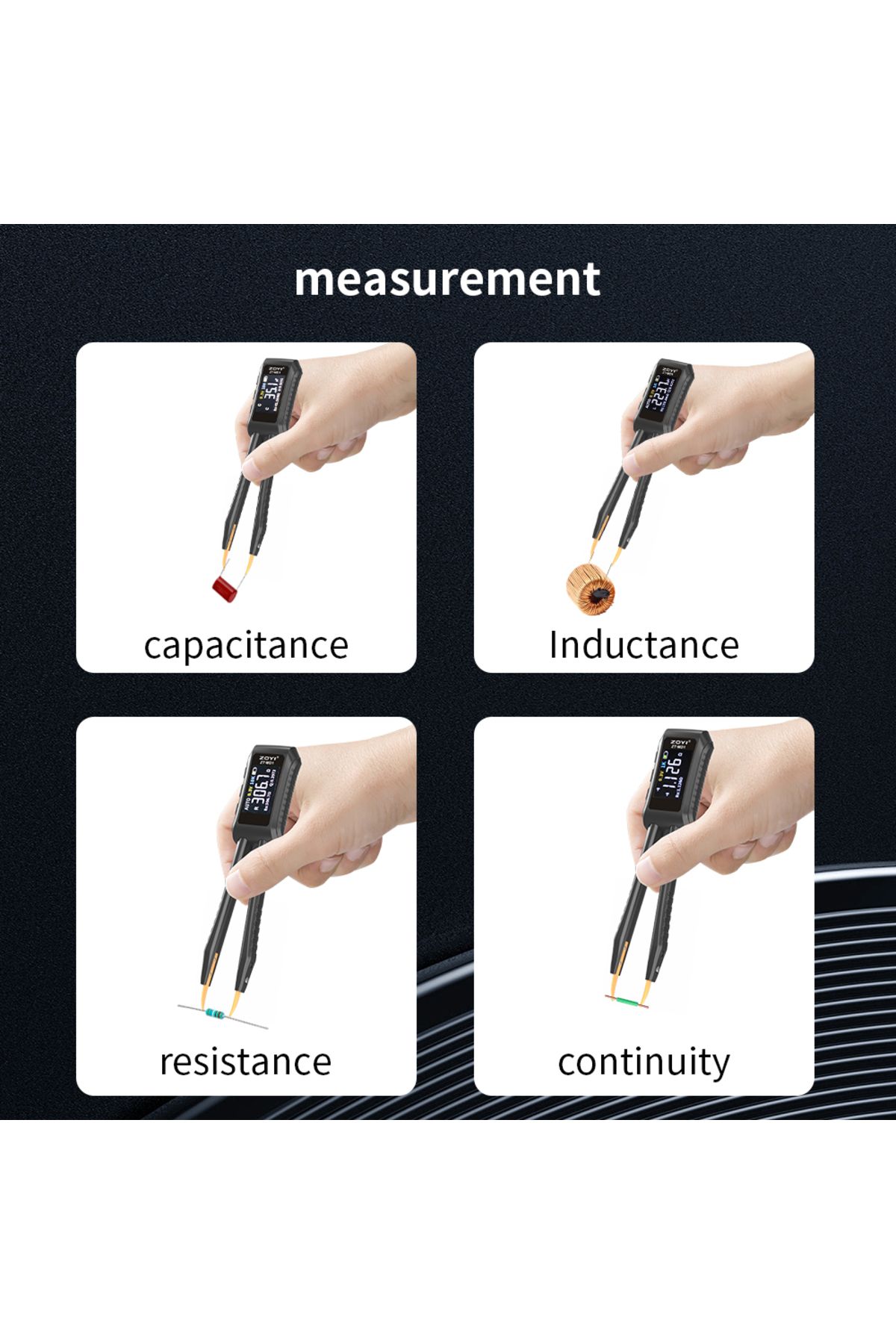 ZOYI-ZT-MD1 Digital Smart Tweezer LCR SMD ESR Tester Resistance Capacitance Inductance Continuity... 3
