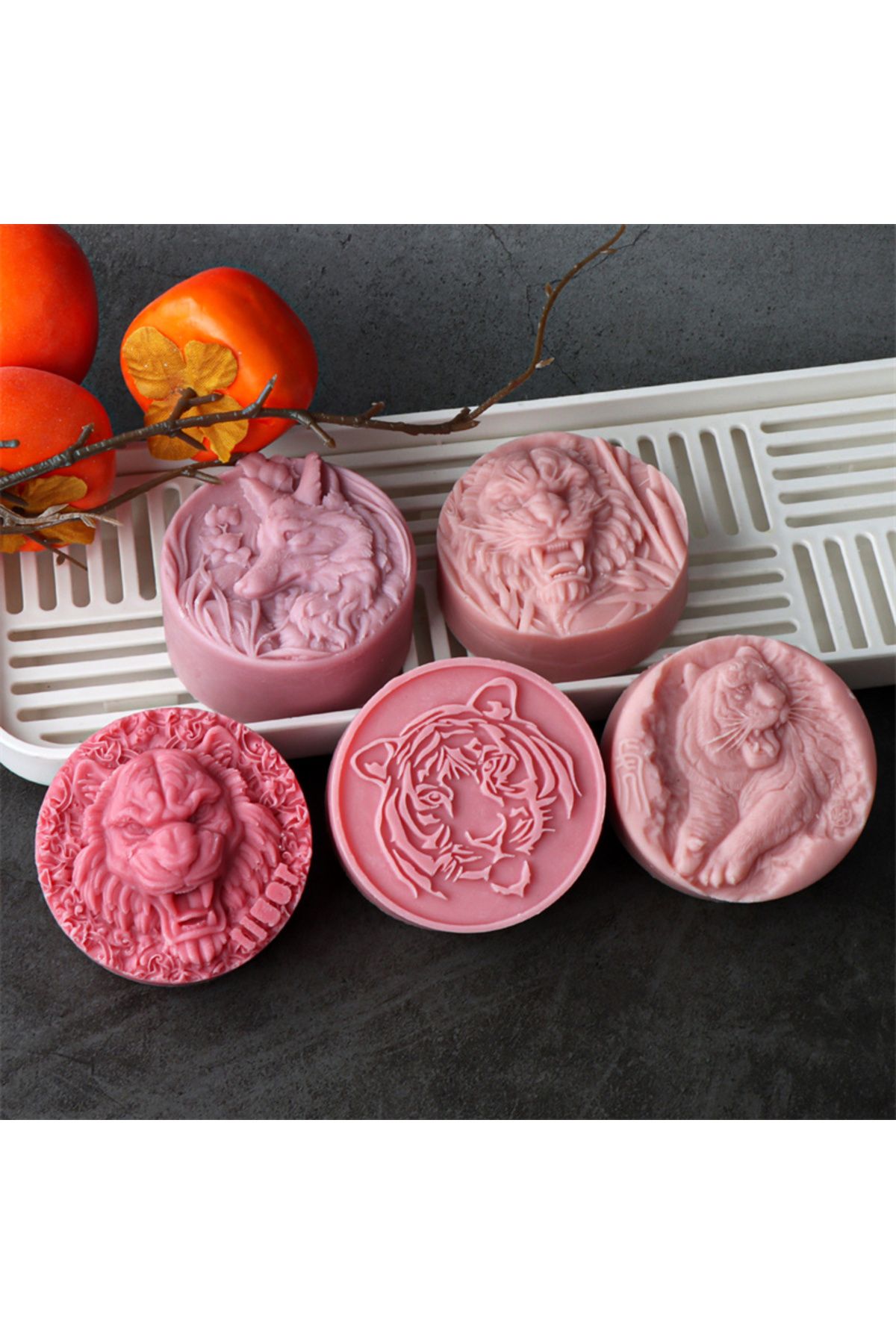 Choice-3D Relief Tiger Wolf Head Modeling Soap Mold Animal Silicone Mold DIY Fragrance Soap Handmade Gyp... 3