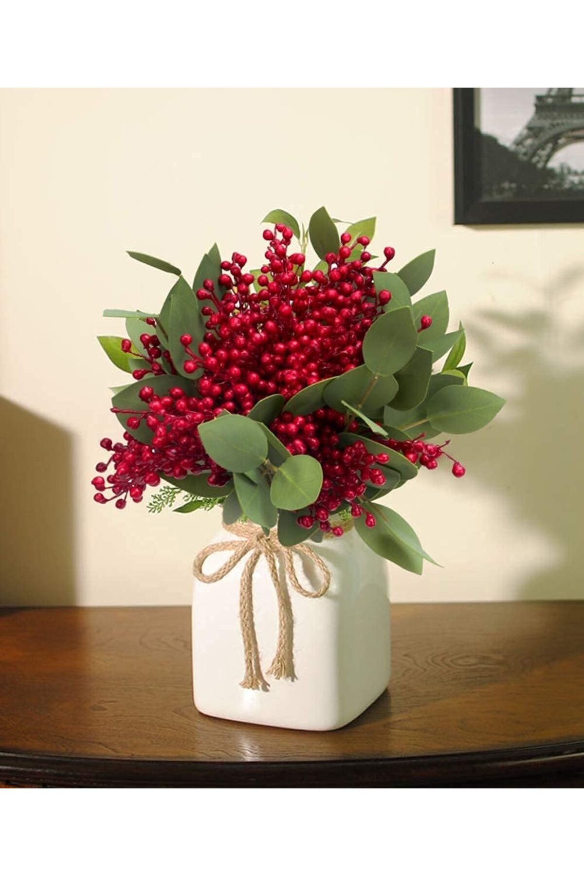 Yenigeldi-1Pc 30cm Handmade Kokina Red Berry Christmas Ornament, Home Party Winter Christmas Christmas Ornament 5