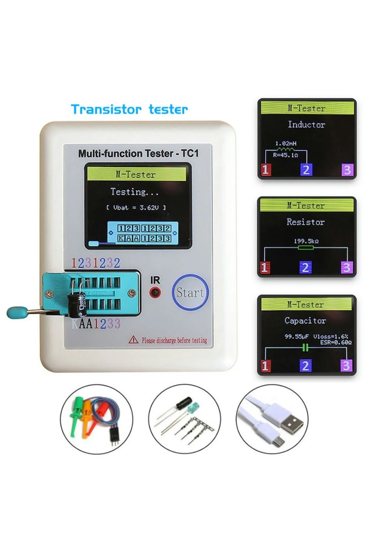Choice-LCR TC1 1.8 Inch TFT LCD Display Multimeter Transistor Tester Diode Triode Capacitor Resistor Tes... 2
