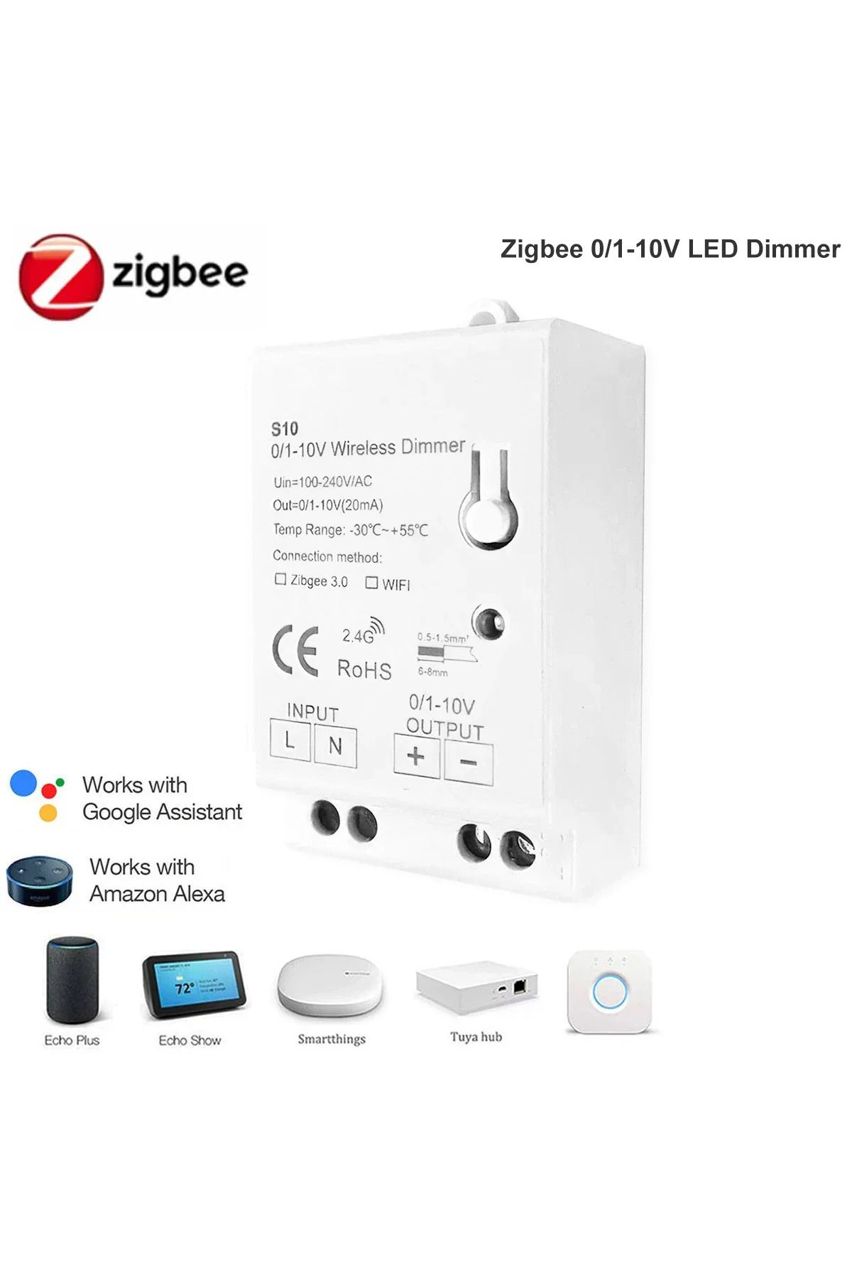 Choice-0-10v Dimmer Control Zigbee 3.0 0-10v 1-10v Dimmer Controller Led Light Strip Driver Wireless Contro 4