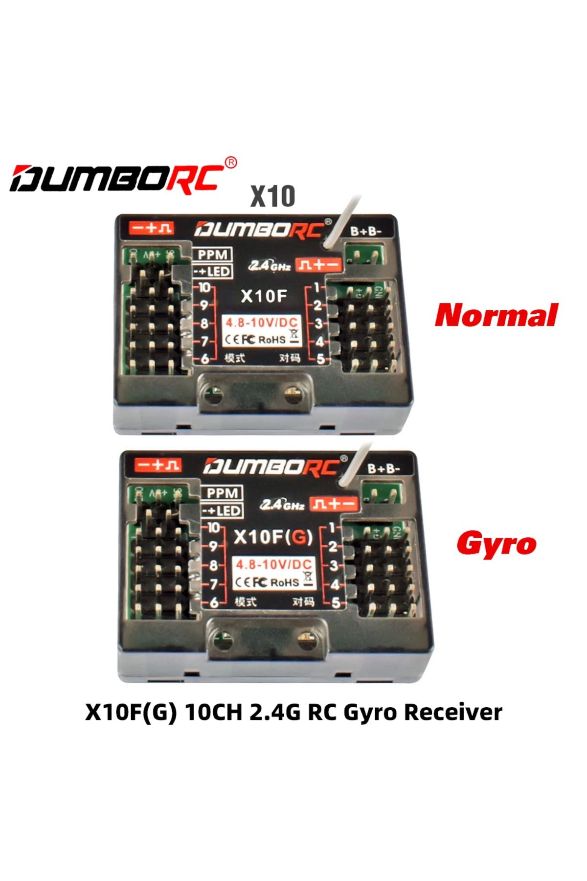 Choice-DUMBORC RC Receiver X10F X10FG 10CH 2.4G RC Gyro Receiver for X10P-350 Transmitter DDF-350 RC Rec... 2
