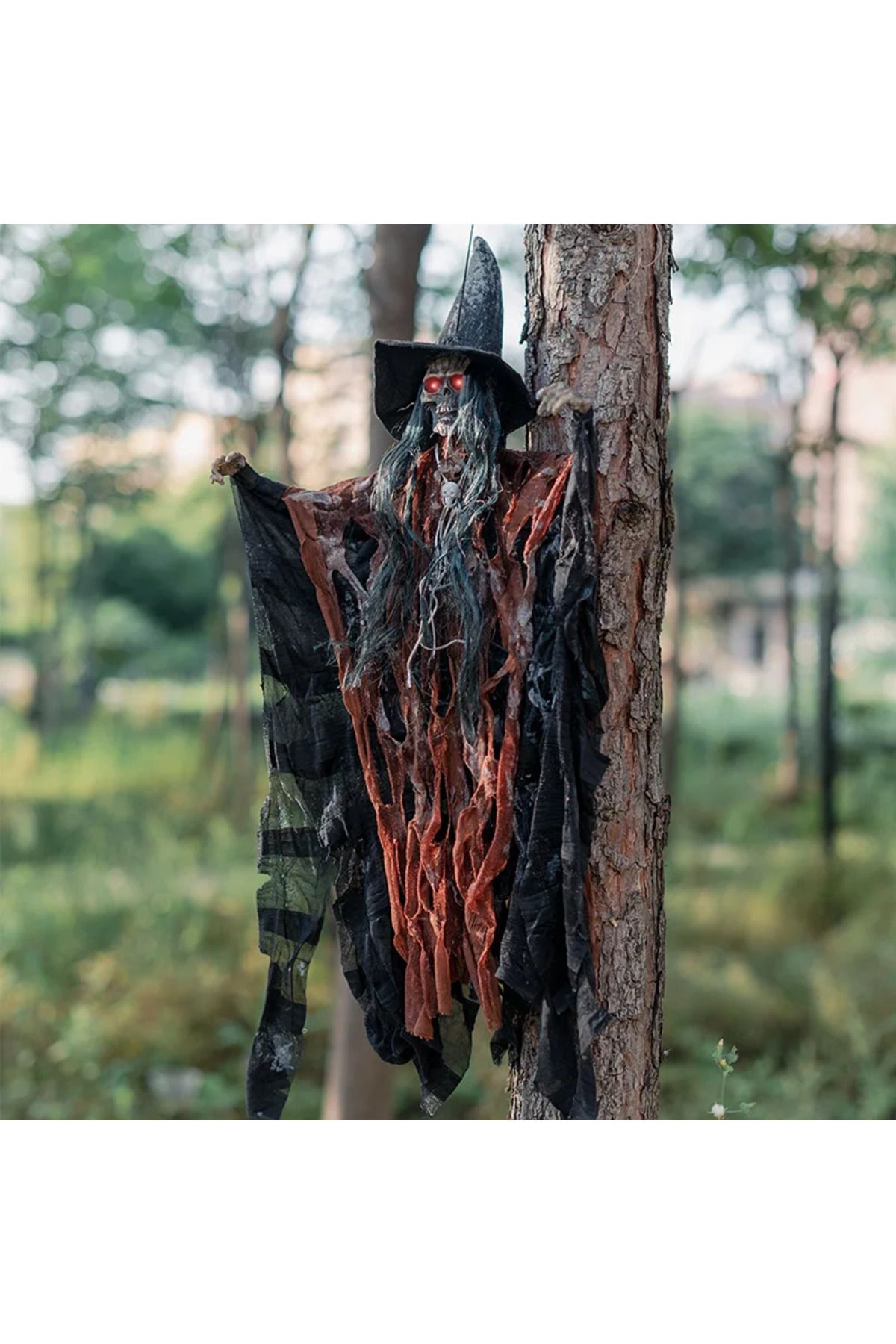 Choice-Halloween Skeleton Pendant Witch Hanging Ghost Glowing Eyes Horror Doll Spooky Party Home Garden ... 3