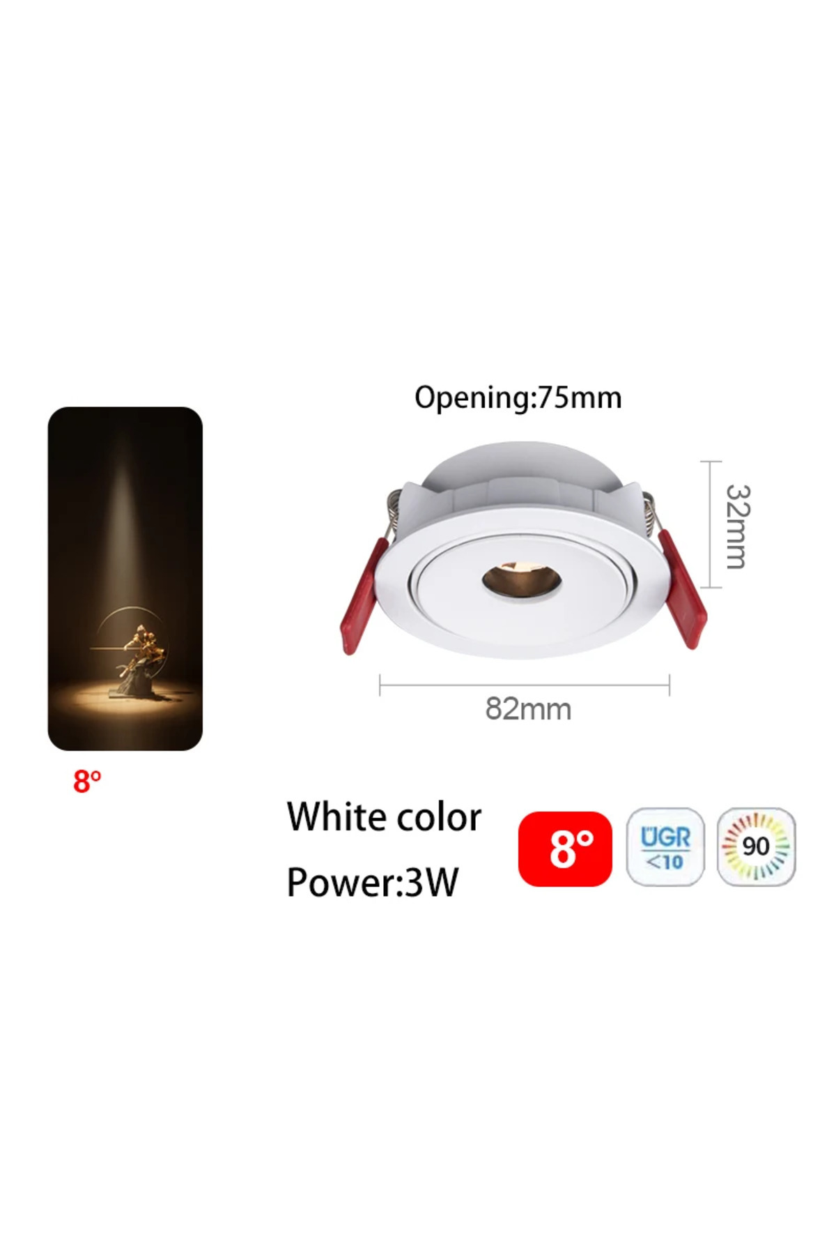 Choice-Ultra Thin Small Beam Angle Led Spotlights Spot Light Embedded 3W 5W 7W 3 8 15 Degree Ceiling Foc... 1