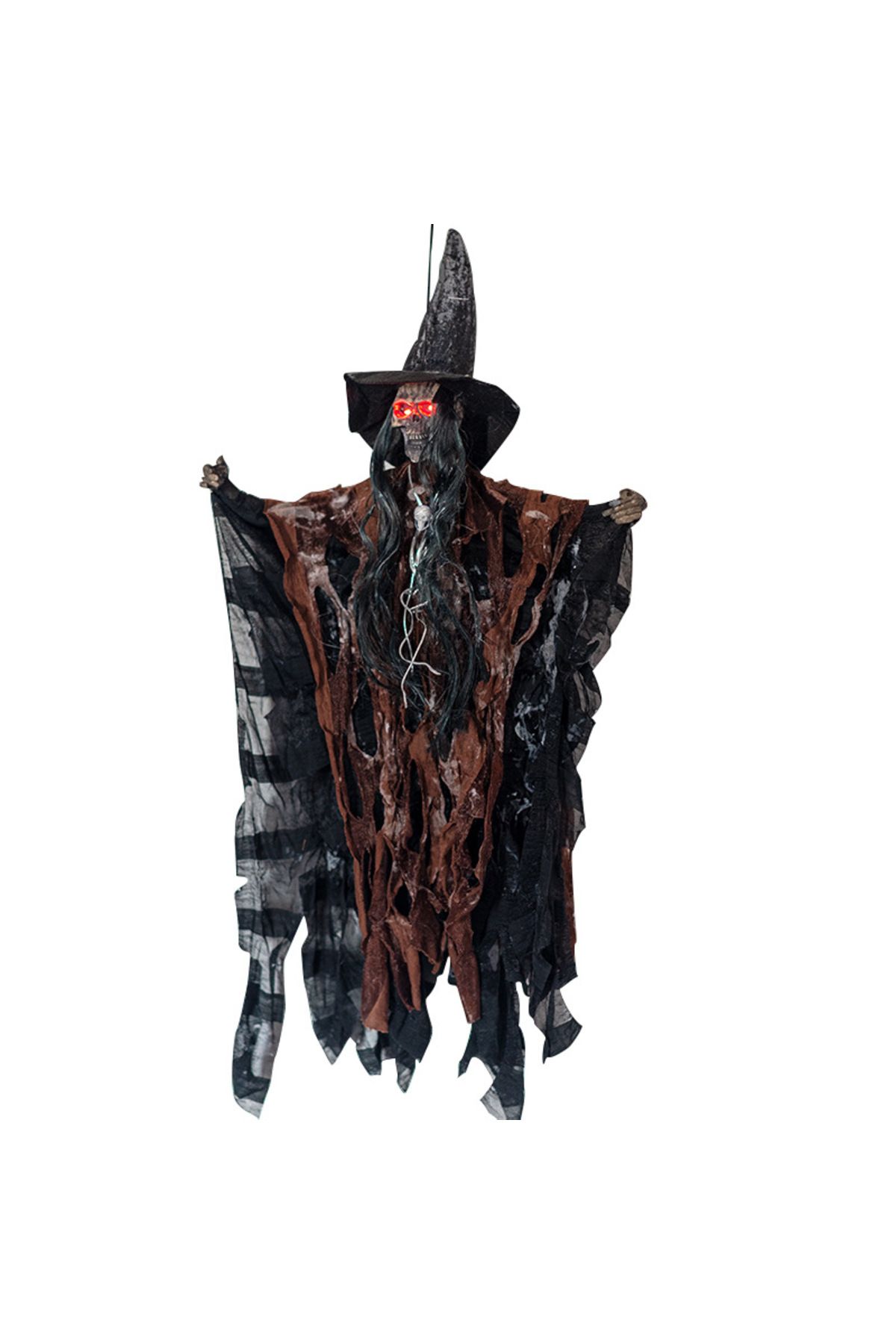 Choice-Halloween Skeleton Pendant Witch Hanging Ghost Glowing Eyes Horror Doll Spooky Party Home Garden ... 8