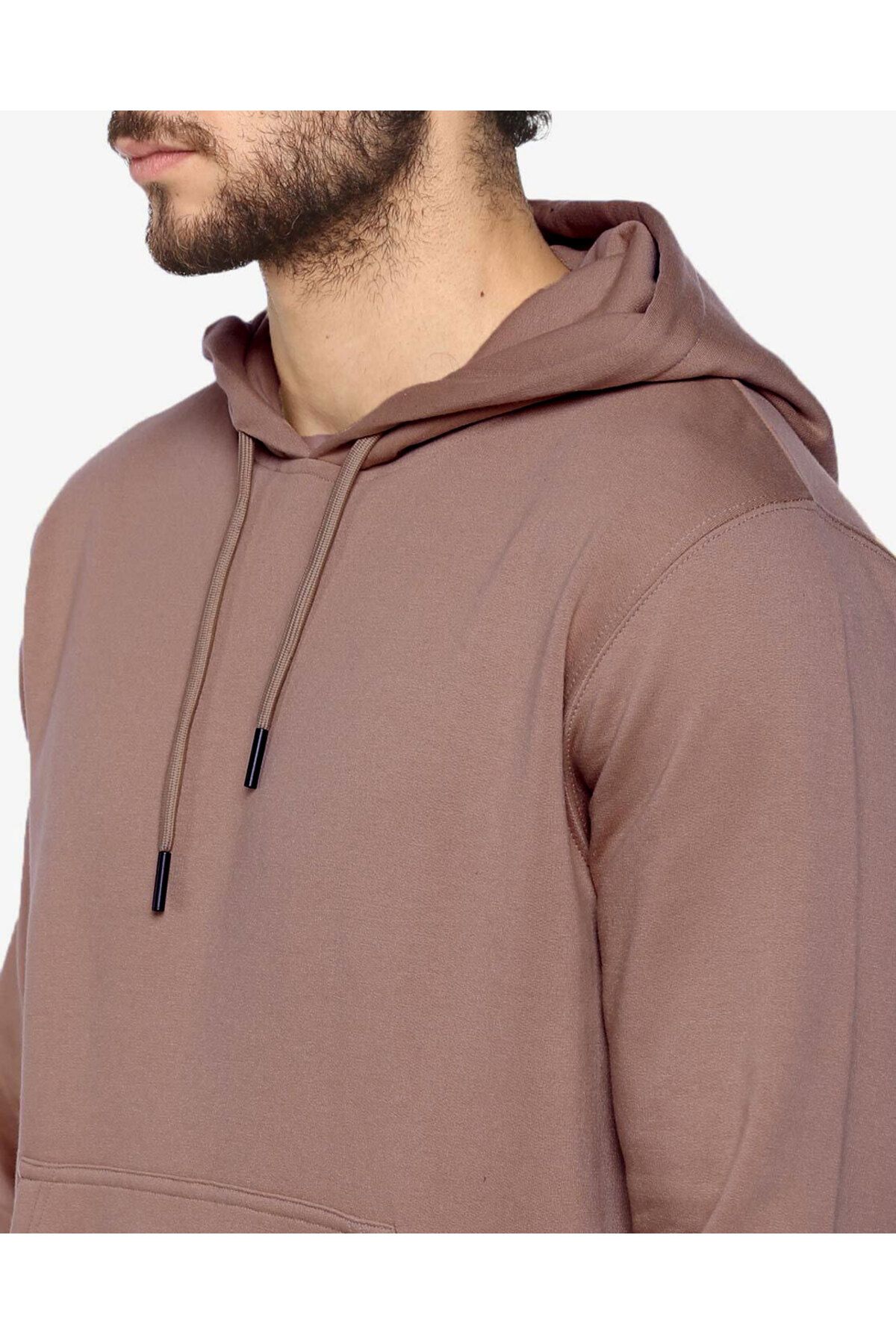 OXVİN-Fleece Hooded Puff Sweatshirt - Kangaroo Pocket, 3 Thread - Original Mold 5