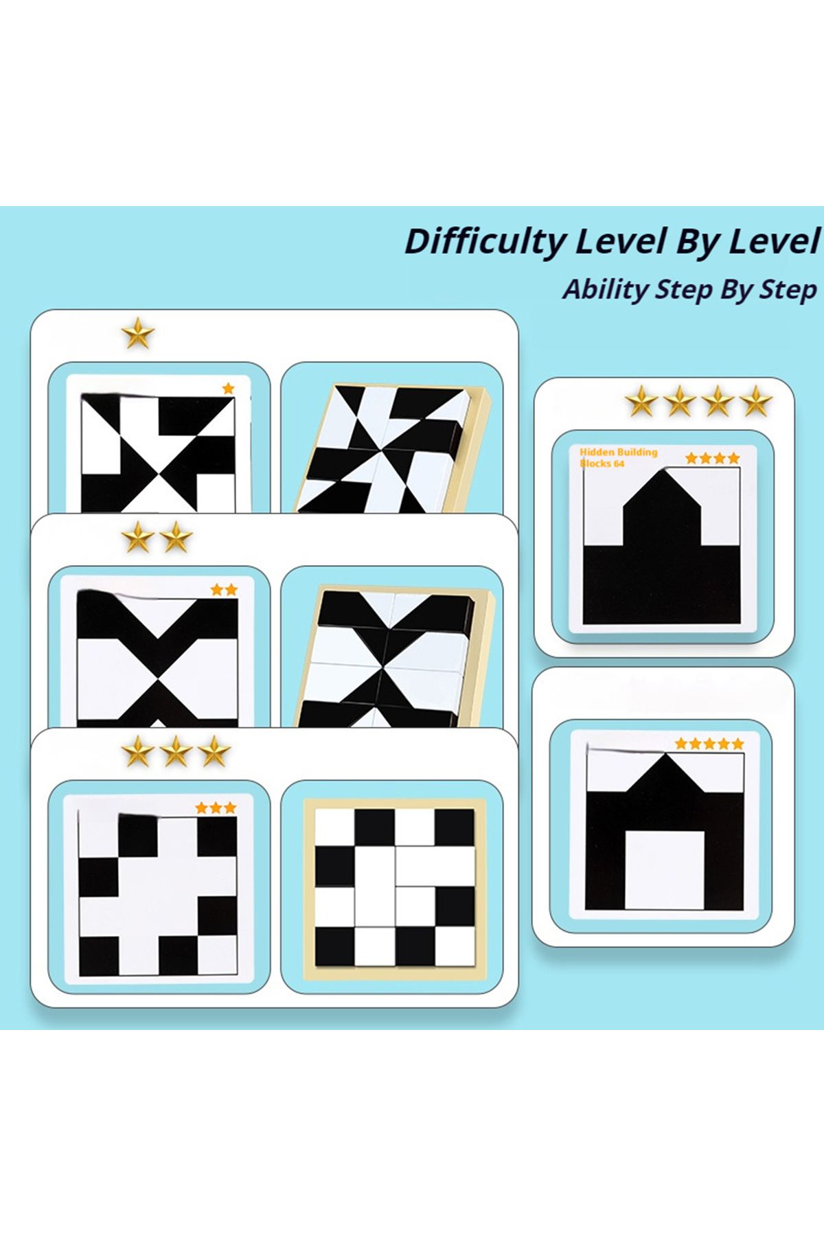 Choice-Montessori Puzzle Hidden Building Blocks Puzzle Toys Parent-Child Interactive Board Game Board Ga... 6