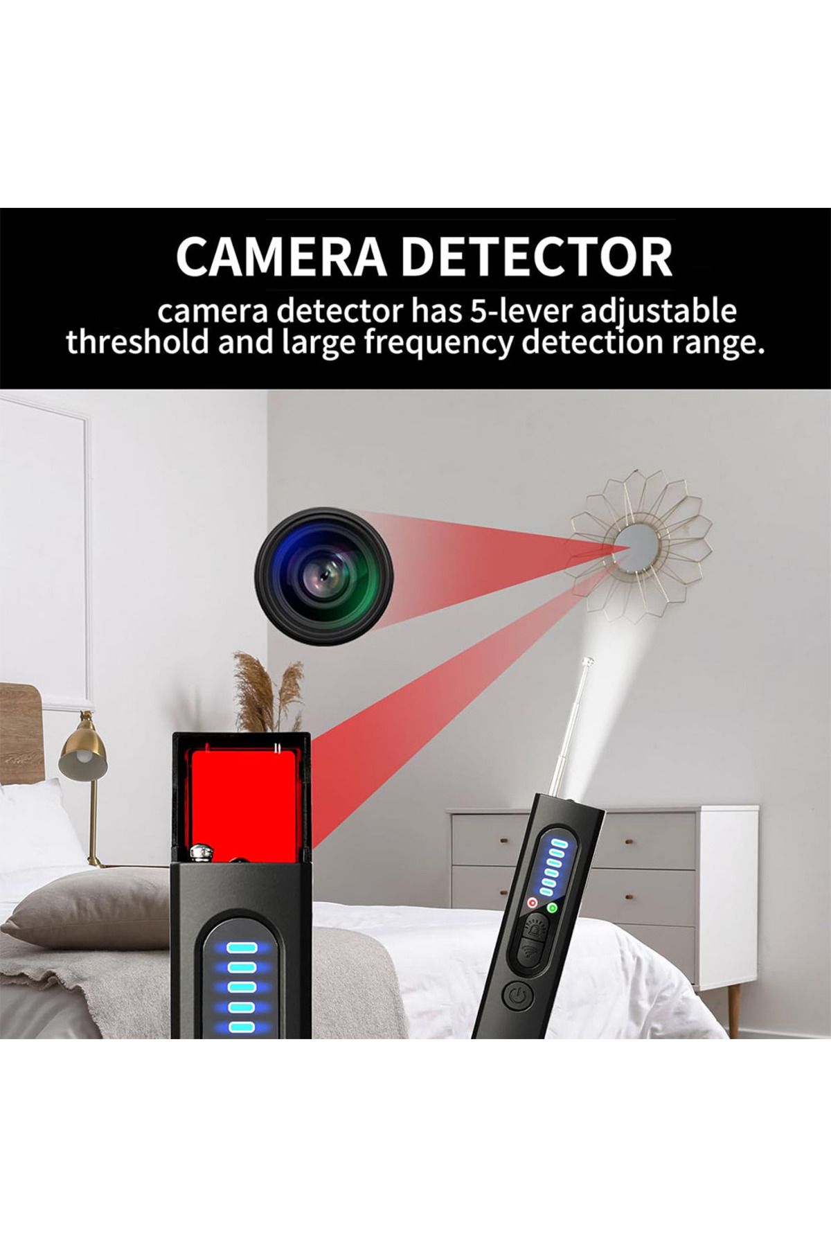 TAFN-MINI T15 Multifunction Camera Detector GSM Audio Error Finder Car GPS Signal RF Tracker Detect Wi... 5