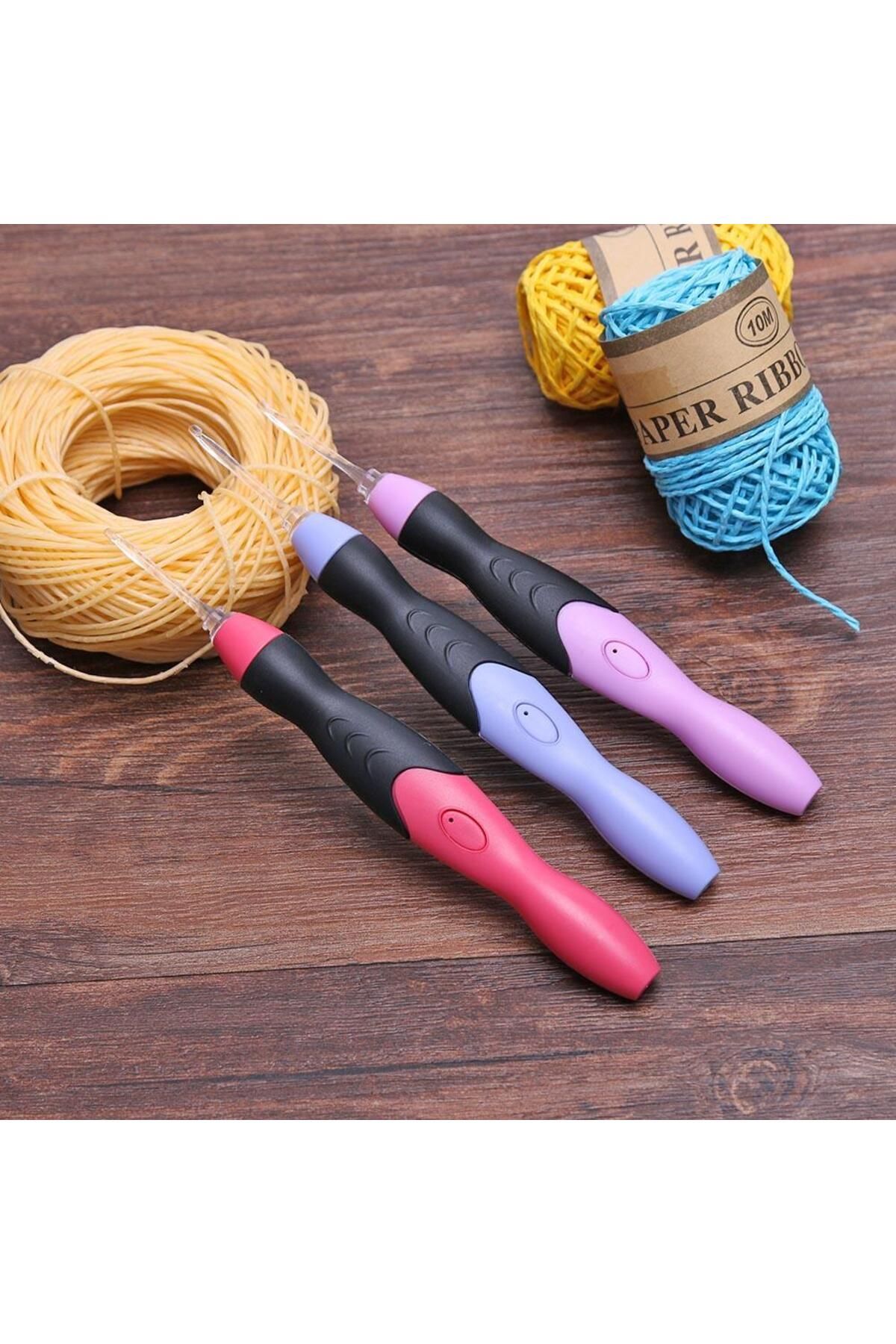 Choice-9 in 1 USB Light Up Crochet Hooks Sets Handmade DIY Knitting Needles Kits with LED Lights Weaving... 4