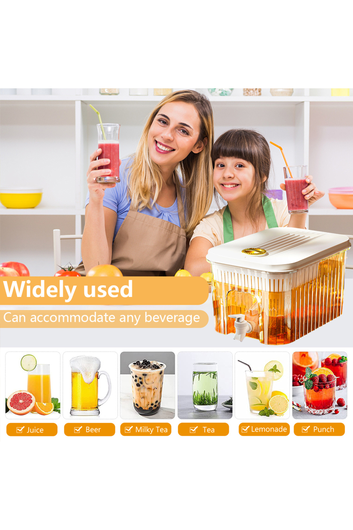 VAKIND-3.5L-10L Large Capacity Cold Kettle with Faucet In Refrigerator Iced Beverage Drink Dispenser Ref... 6