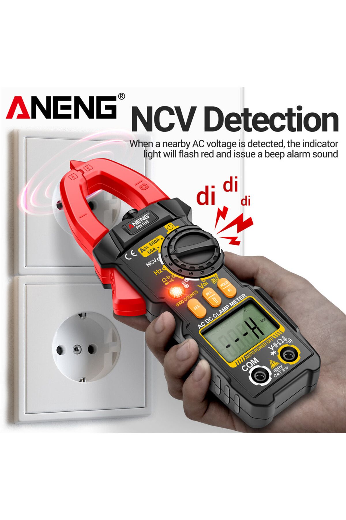 ANENG-PN108 Clamp Meter 6000 Counts AC/DC Voltage 600A Current Multimeter Resistance Capacitance ... 3