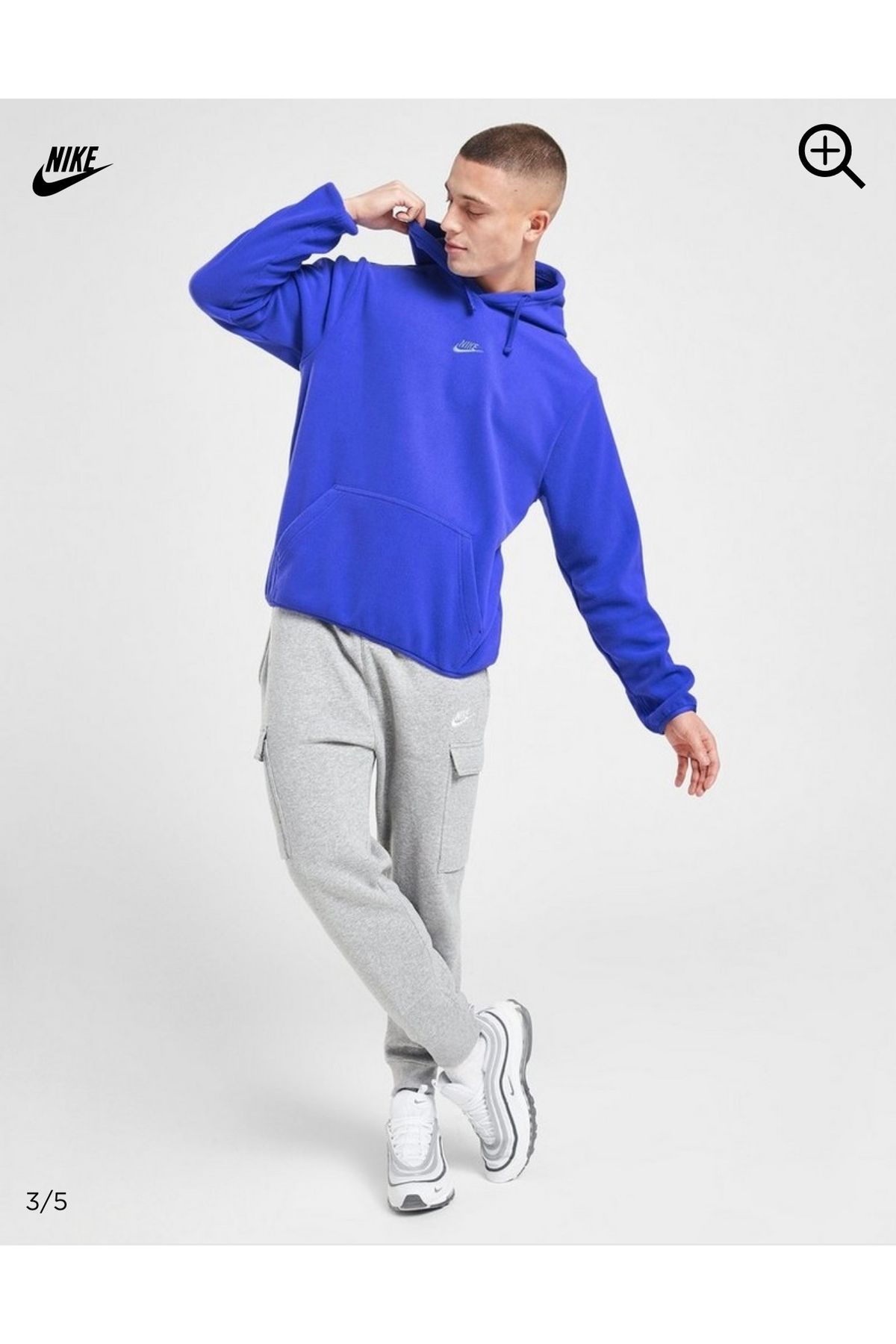 Nike-Sportswear Blue Men's Fleece Hooded Sweatshirt 3