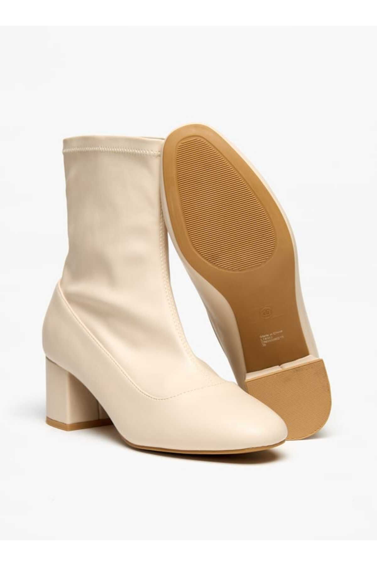 Flora Bella by Shoexpress-Flora Bella Solid Slip-On Ankle Boots with Block Heels 4