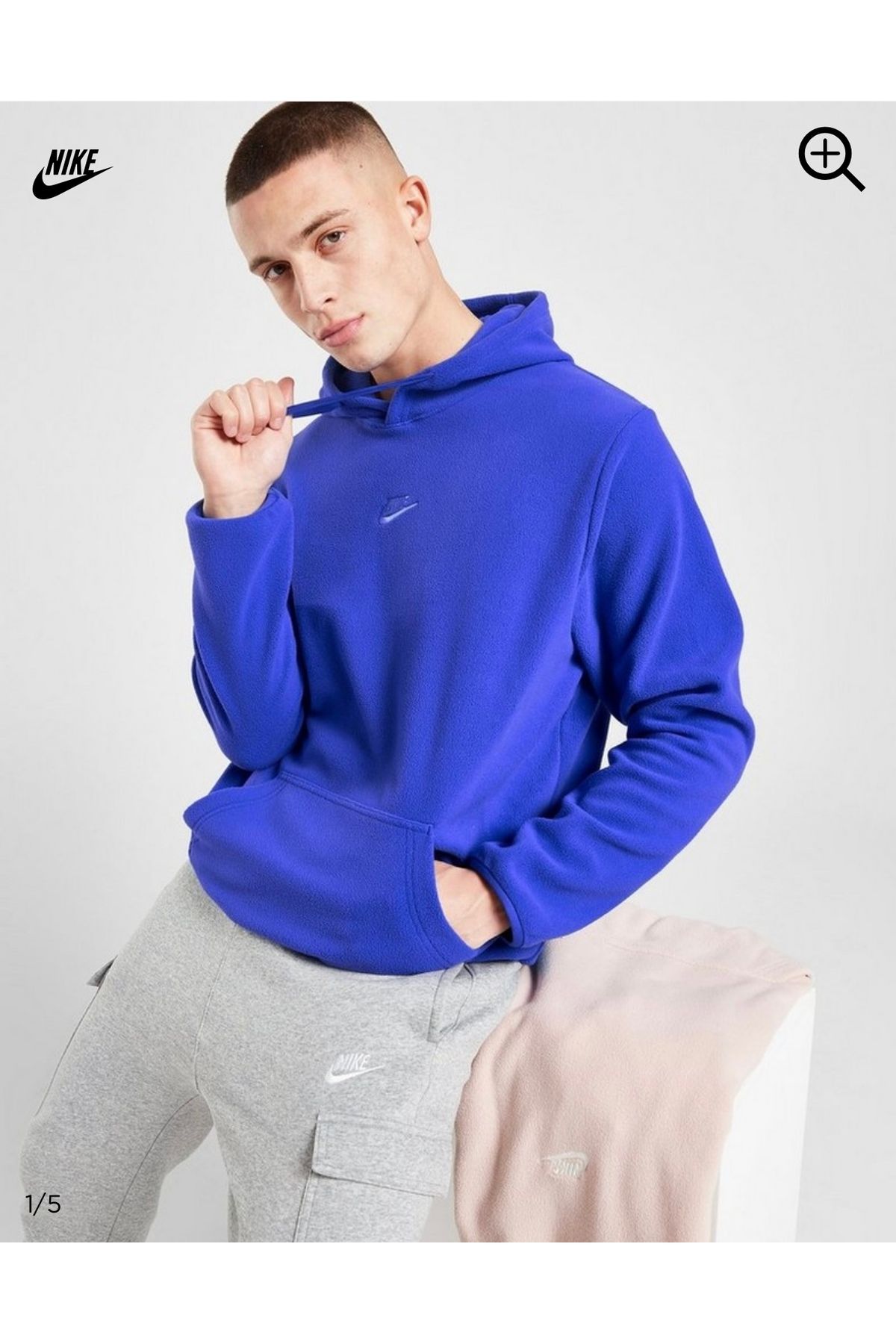 Nike-Sportswear Blue Men's Fleece Hooded Sweatshirt 1