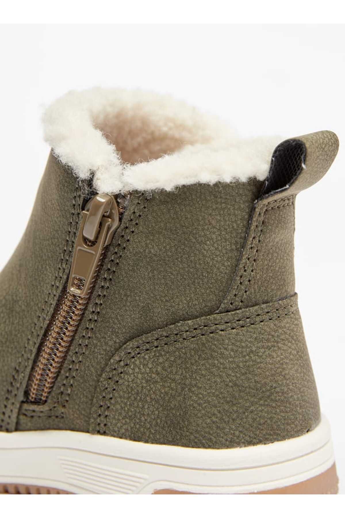 Juniors-Solid Ankle Length Boots with Zip Closure and Pull Tabs 5