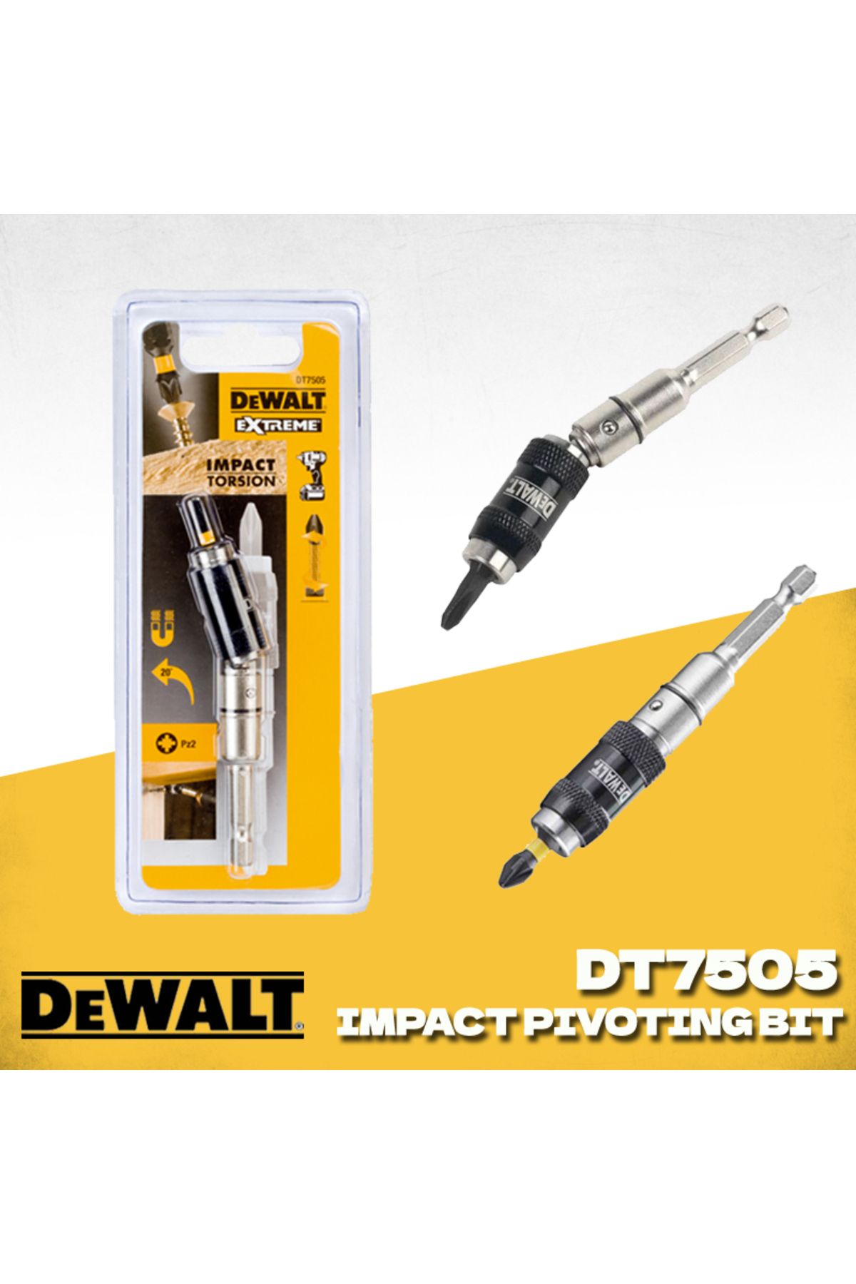 Choice-DEWALT DT7505-QZ Adjustable Pivoting Tip Magnetic Drill Bit Holder Tool Accessories Pivoting Bit ... 4