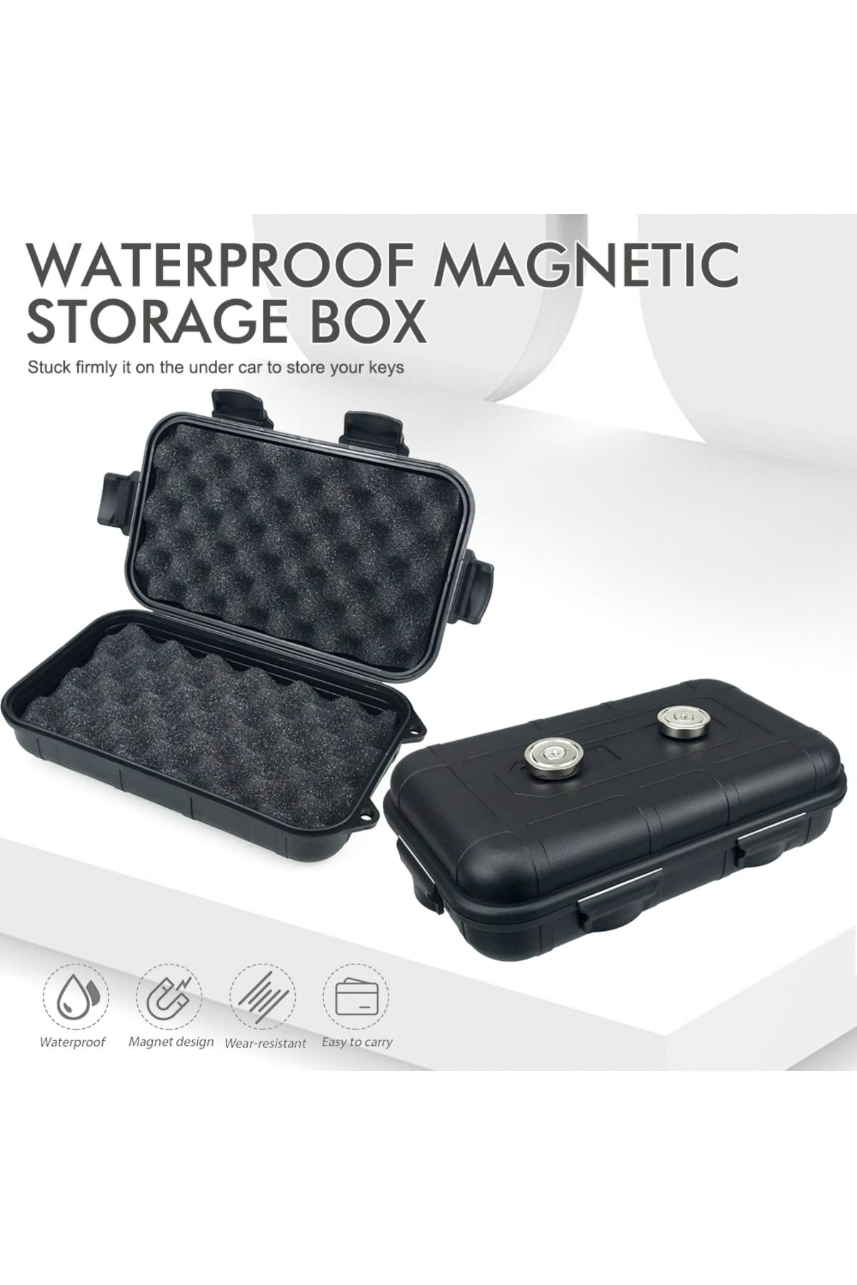 Choice-Auto Magnetic Key Holder Under Car Hide Key Box Waterproof Key Hider Rustproof Multifunctional Bo... 2