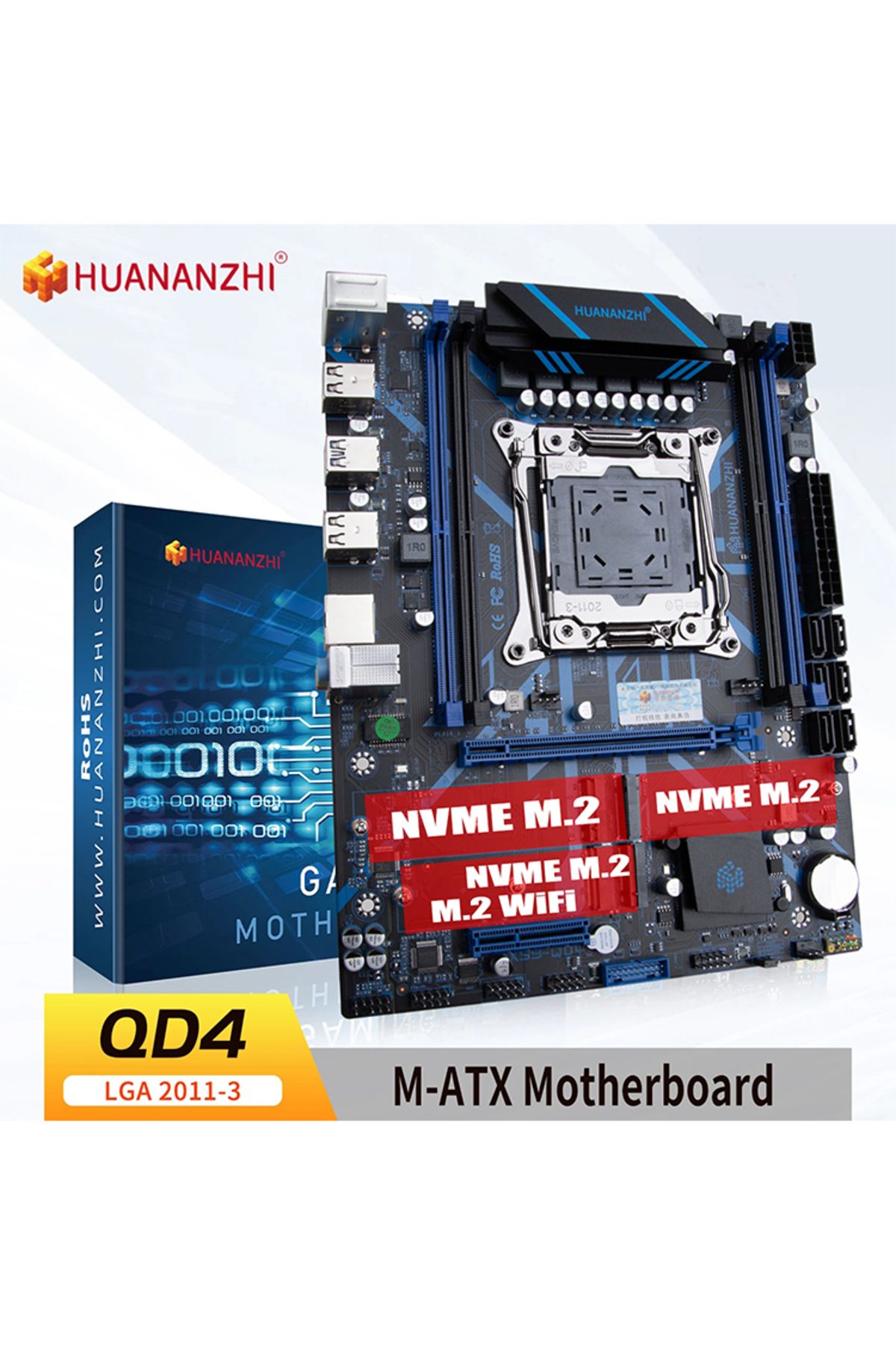 HUANANZHI-X99 Motherboard QD4 Xeon LGA2011-3 E5 ALL Serise DDR4 RECC NON-ECC Memory NVME M.2 USB3... 4