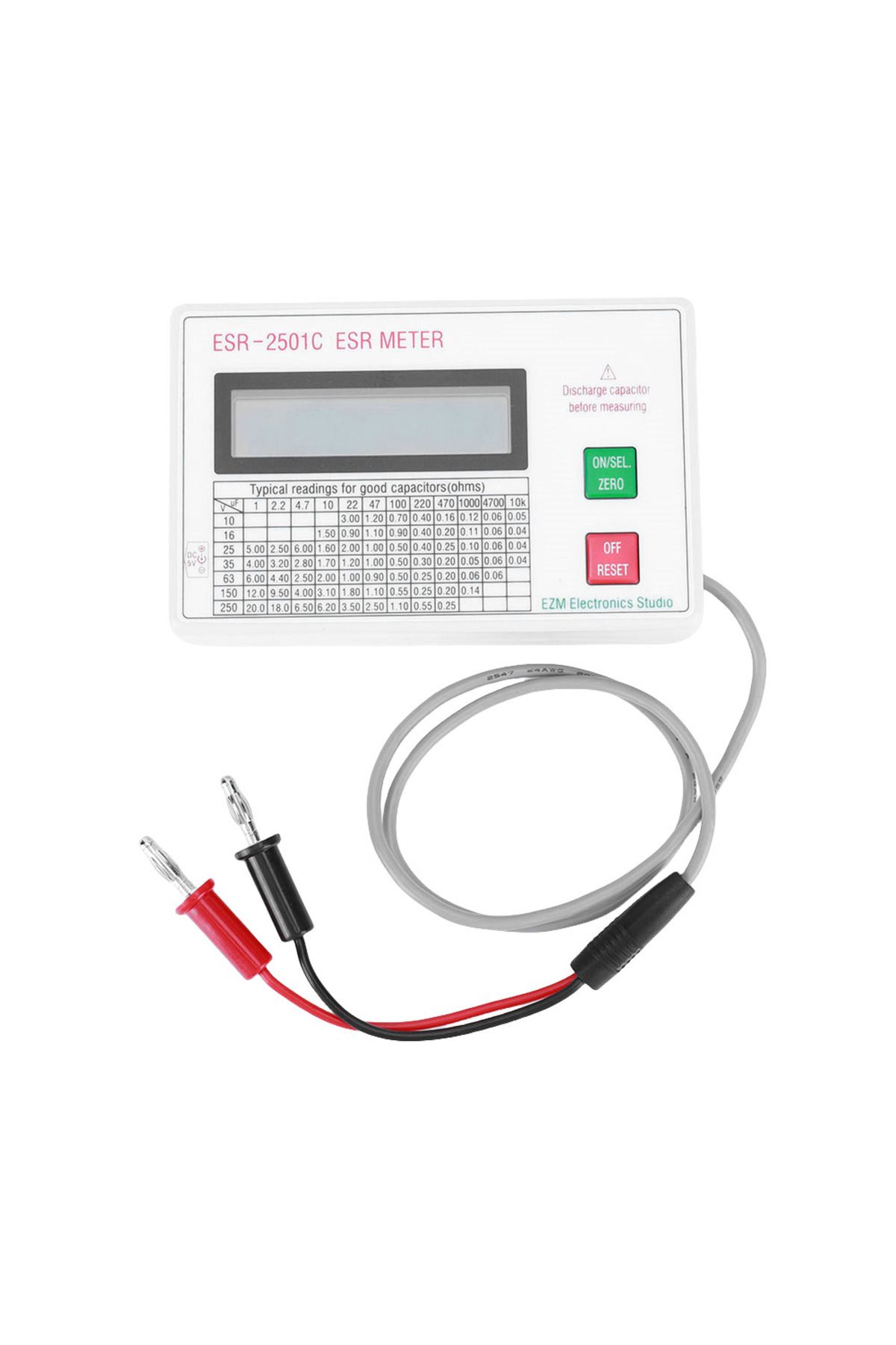 Choice-ESR Capacitor Tester Test In Circuit Capacitance Meter W/ Test Leads Clip Battery Circuit Tester ... 6