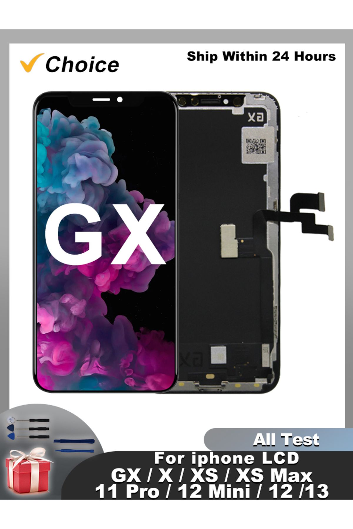 MSMADE-CHOICE GX LCD For iPhone X XS Max Display True Tone With 3D Touch Screen For iPhone 11 12 Pro Max... 7