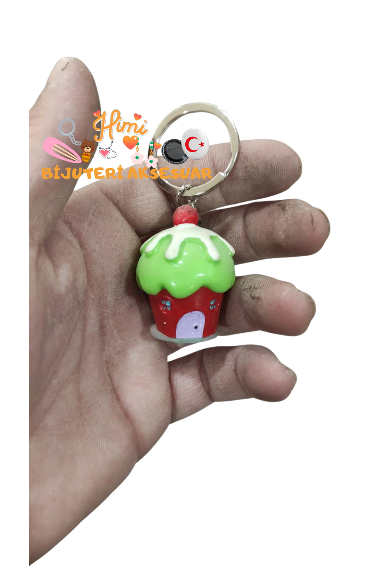 Cupcake Pasta Ev Anahtarlık Sırt Çantası Süsü Oto Anahtarlık Okul Çantası Süsü Spor Çantası Süsü