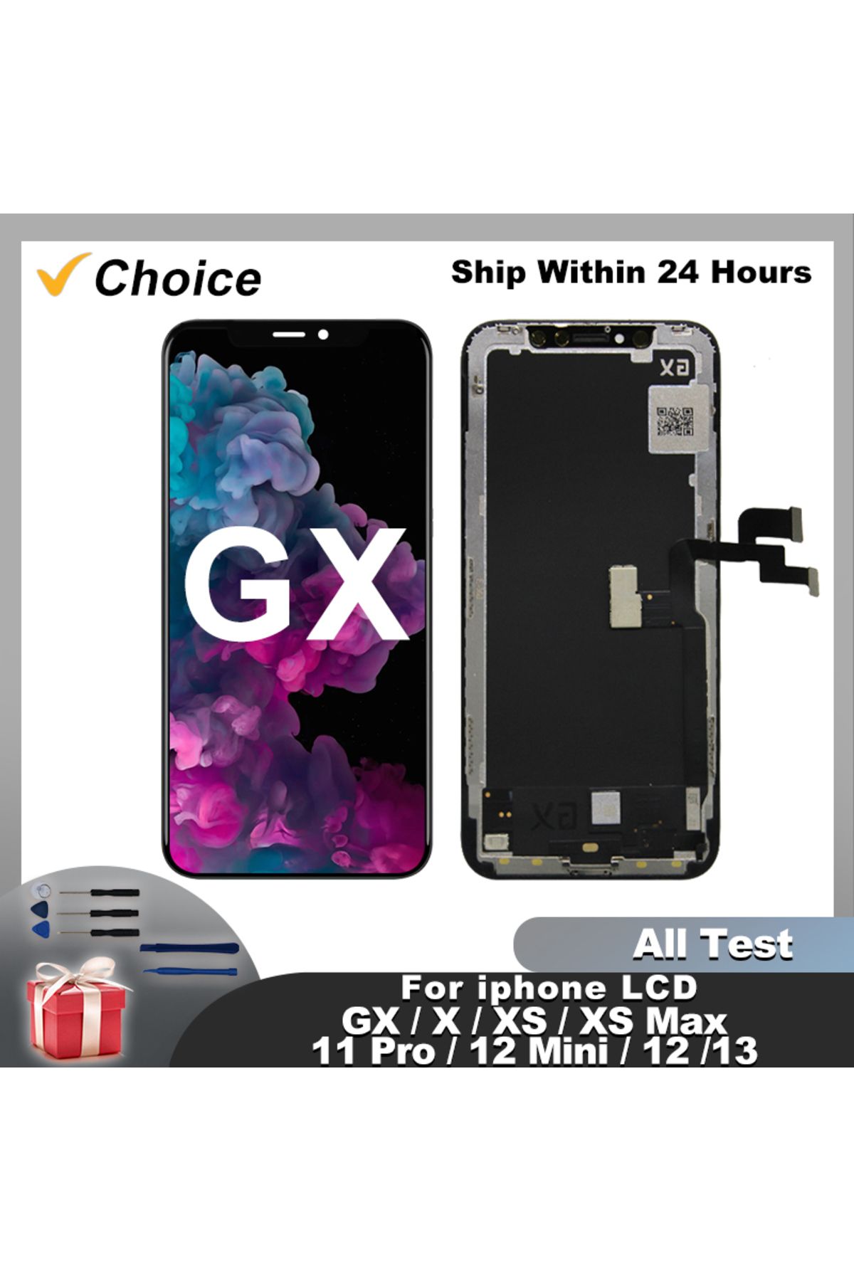 MSMADE-CHOICE GX LCD For iPhone X XS Max Display True Tone With 3D Touch Screen For iPhone 11 12 Pro Max... 6